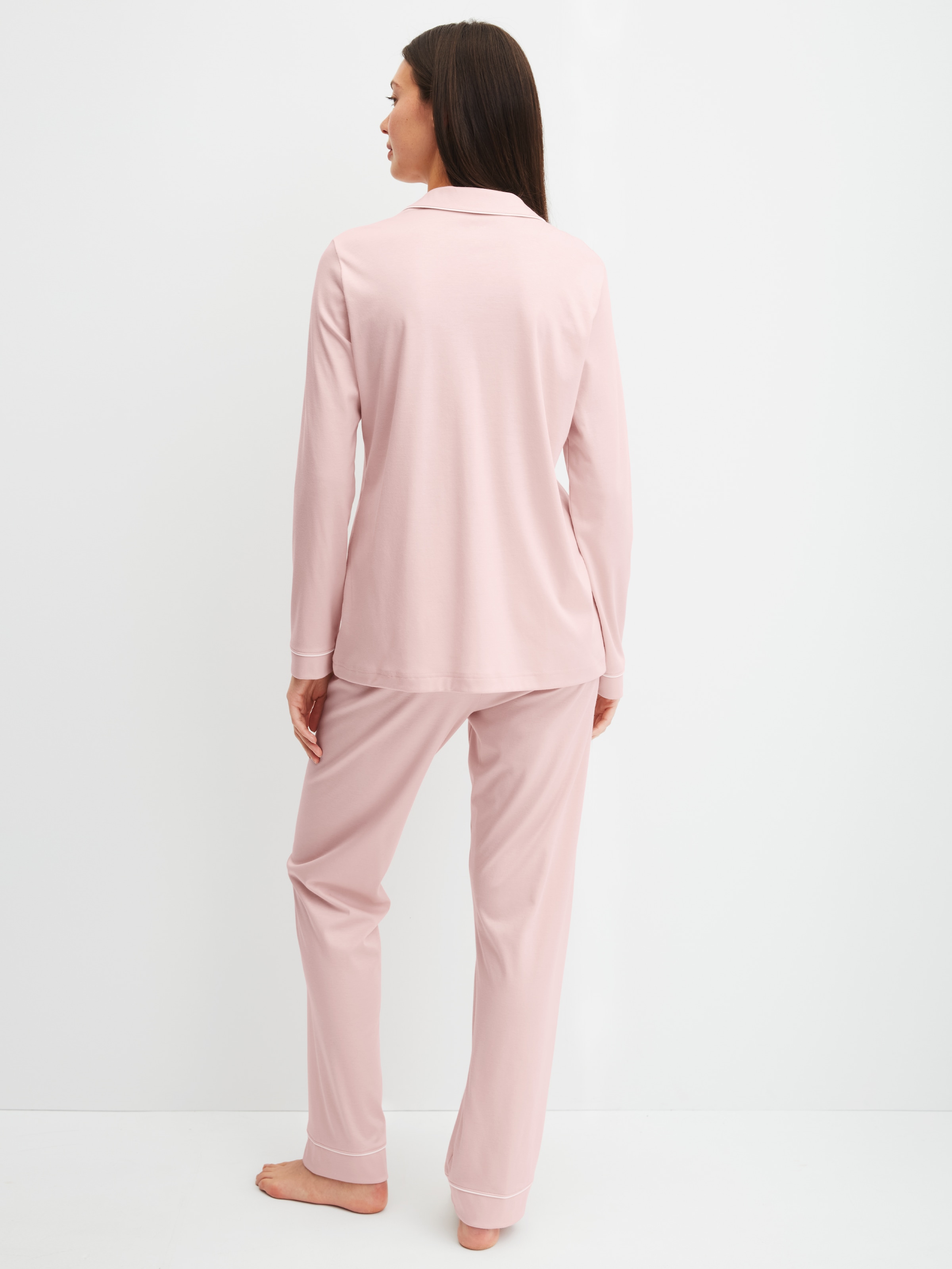 CALIDA Schlafanzug »Night Lovers« 2 tlg. Knopfleiste, Pure Cotton, Interlock-Qualität, Langarm
