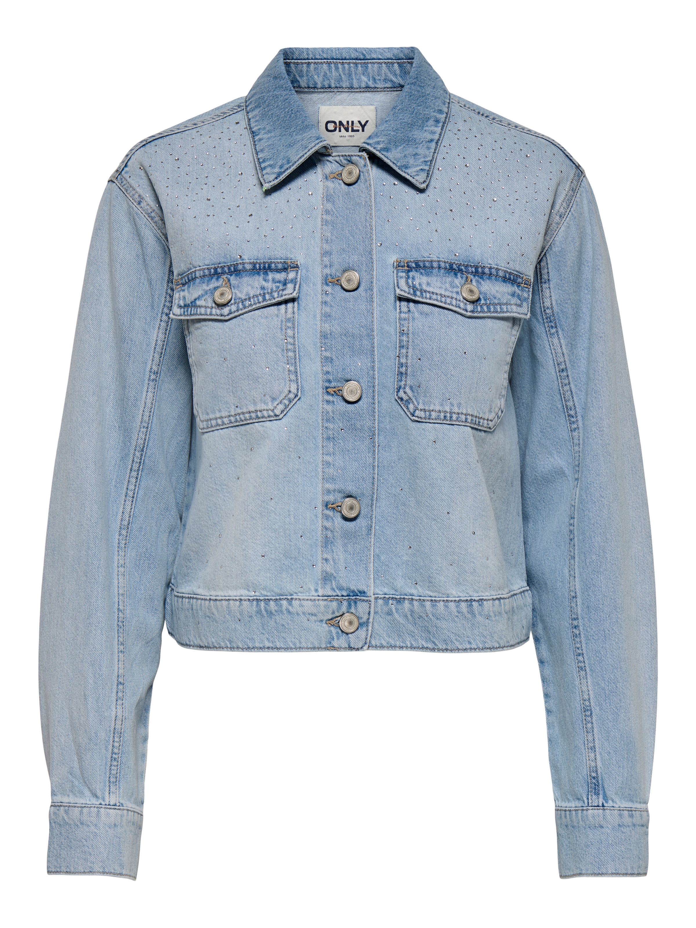 ONLY Jeansjacke »ONLLUMI LS RHINESTONE JACKET DNM PIM«