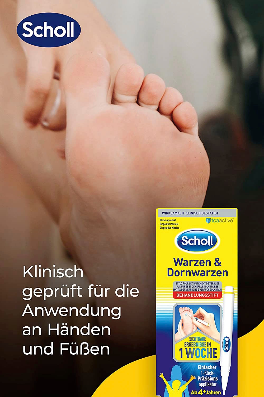 Scholl Warzen-Behandlungsstift, Warzen & Dornwarzen Behandlungsstift für Hände und Füße