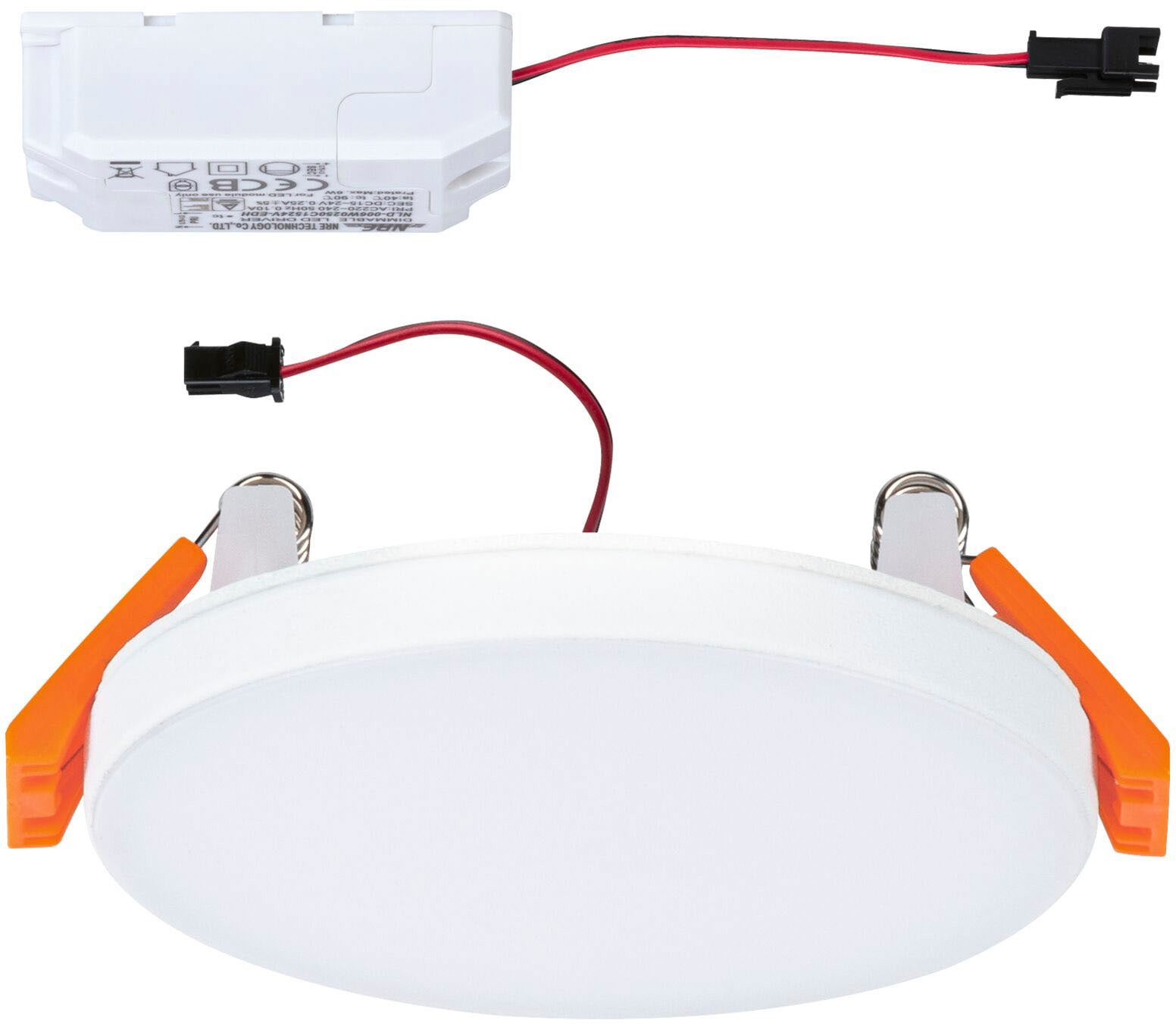 Paulmann LED Einbauleuchte »Veluna VariFit Edge IP44 rund 90mm 450lm 3000K Weiß dimmbar«, 1 flammig, LED Einbaupanel IP44 rund 90mm 450lm 3000K Weiß dimmbar