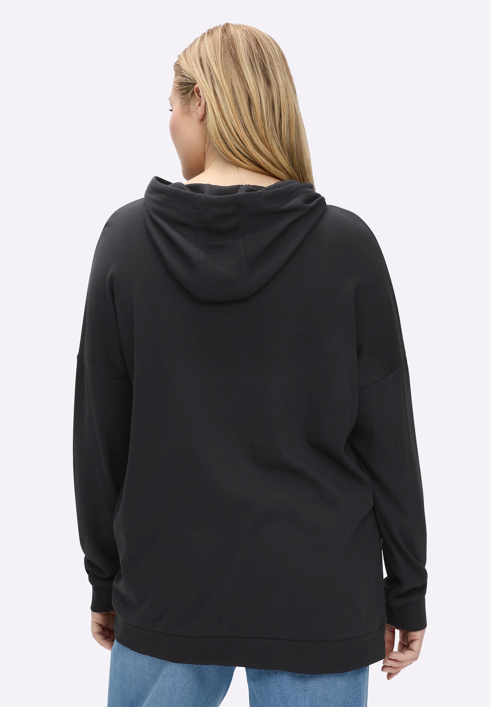 Sheego Sweatshirt »Sweatshirt Kapuzensweatshirt mit Rippbündchen«
