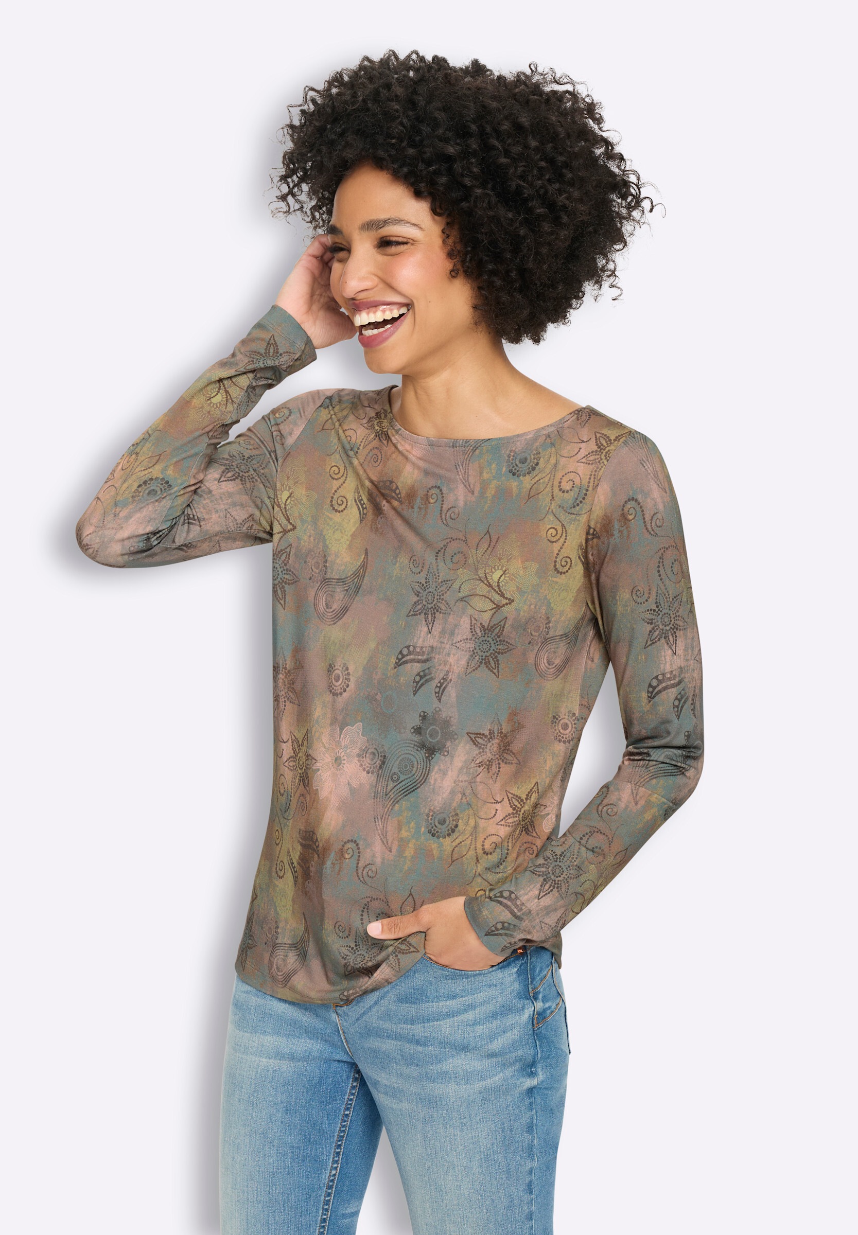 heine T-Shirt »Druck-Shirt Langarmshirt«