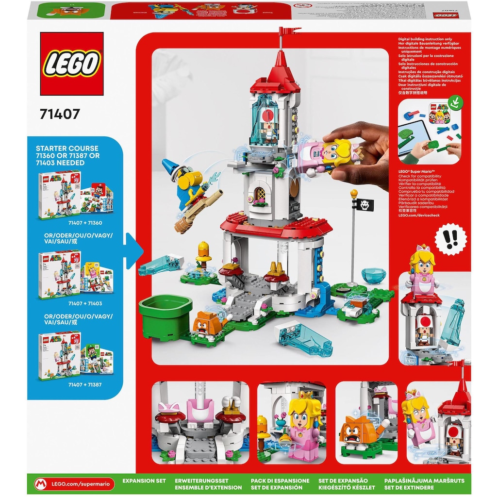 LEGO® Konstruktionsspielsteine »Katzen-Peach-Anzug und Eisturm – Erweiterungsset (71407)«, (494 St.)