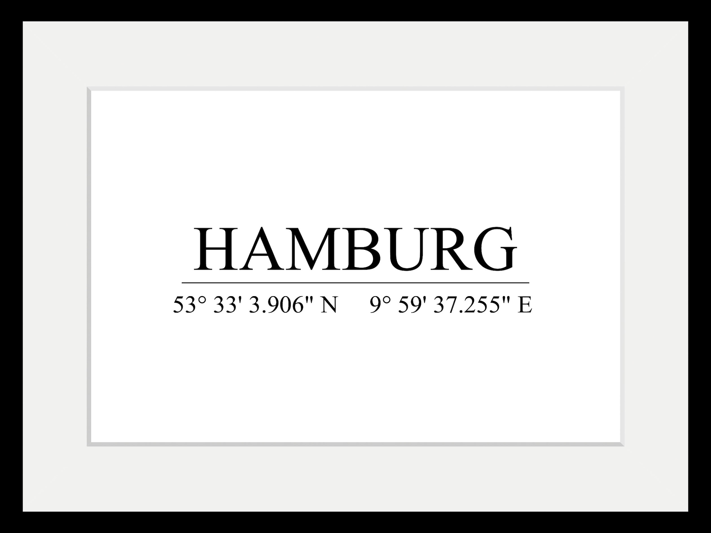 queence Bild »HAMBURG«, Städte-Stadt-Deutschland-Gebäude-Hamburg-Schwarz-Weiß, (1 St.), HD Premium Poster-Druck inkl. Holzrahmen