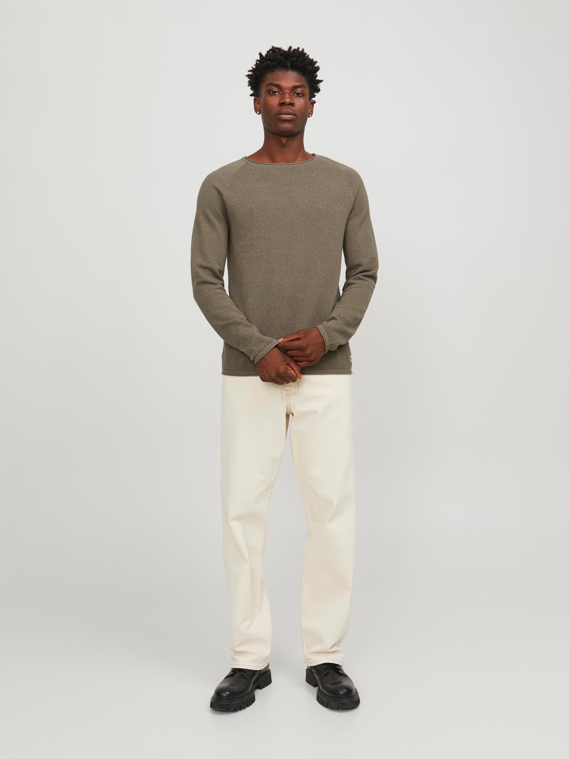 Jack & Jones Rundhalspullover »JJEHILL KNIT CREW NECK NOOS«