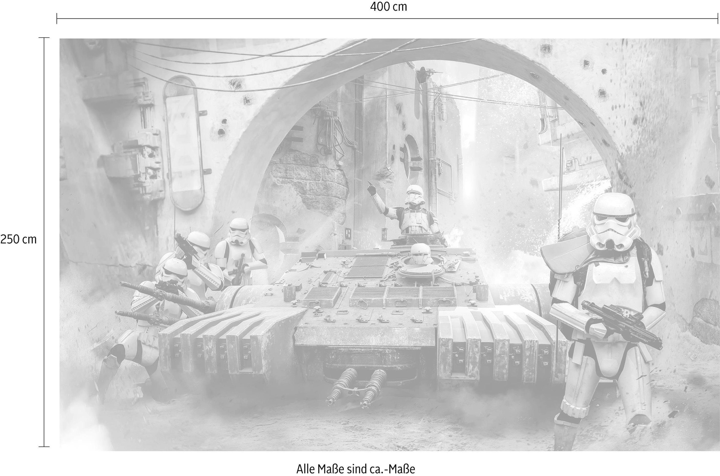 Komar Vliestapete »Digitaldruck Vlies - Star Wars Tanktrooper - Größe 400 x 250 cm«, bedruckt, Kinderzimmer