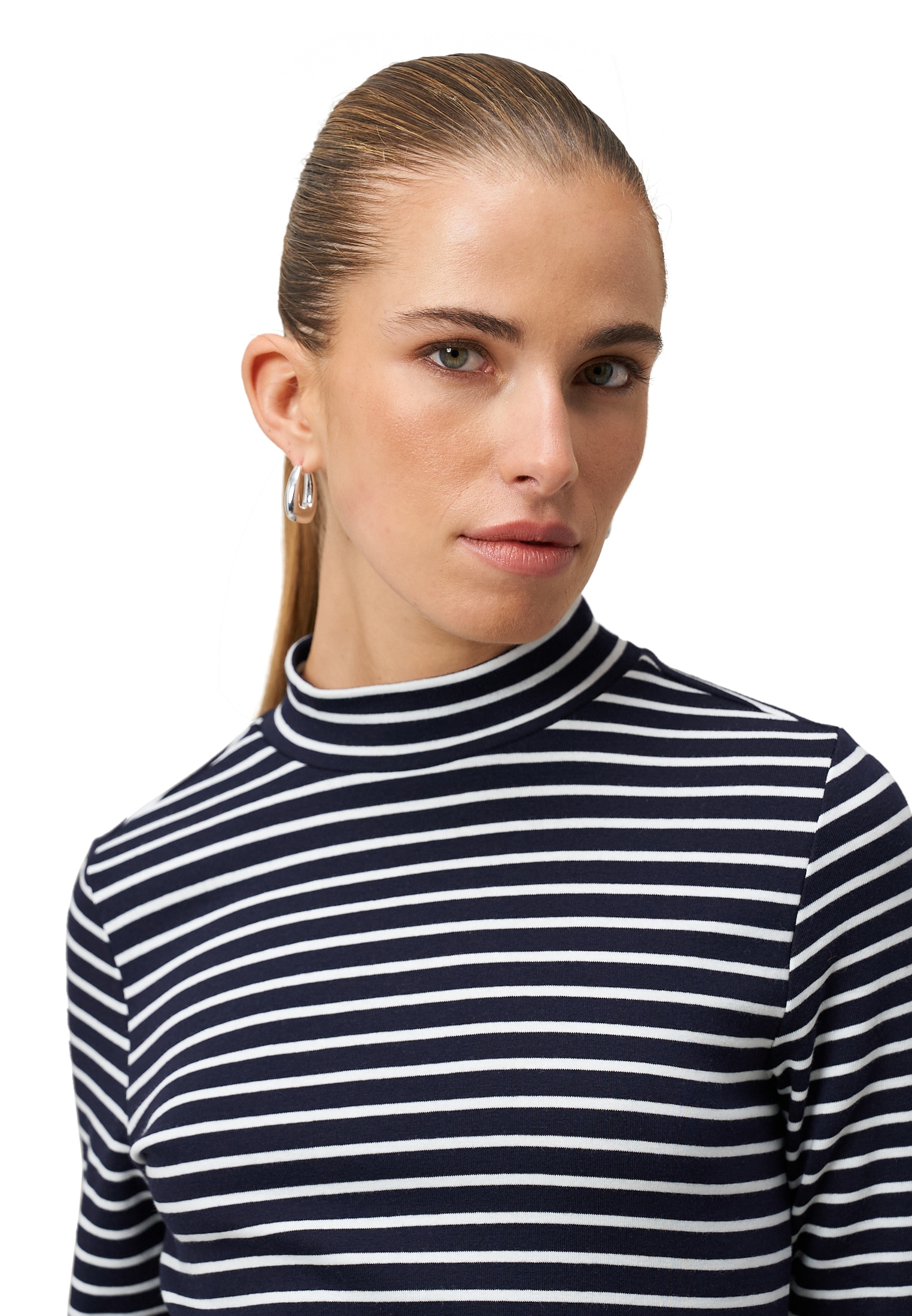 Zero 3/4-Arm-Shirt »Ringelshirt mit Stehkragen«