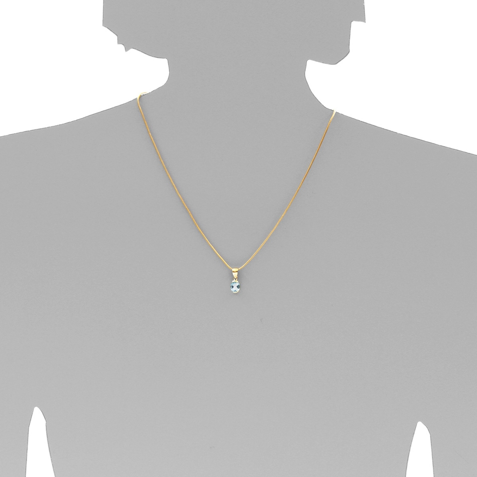 OSTSEE-SCHMUCK Kettenanhänger »- Sophia 8x6 mm - Gold 333/000 - Blautopas«