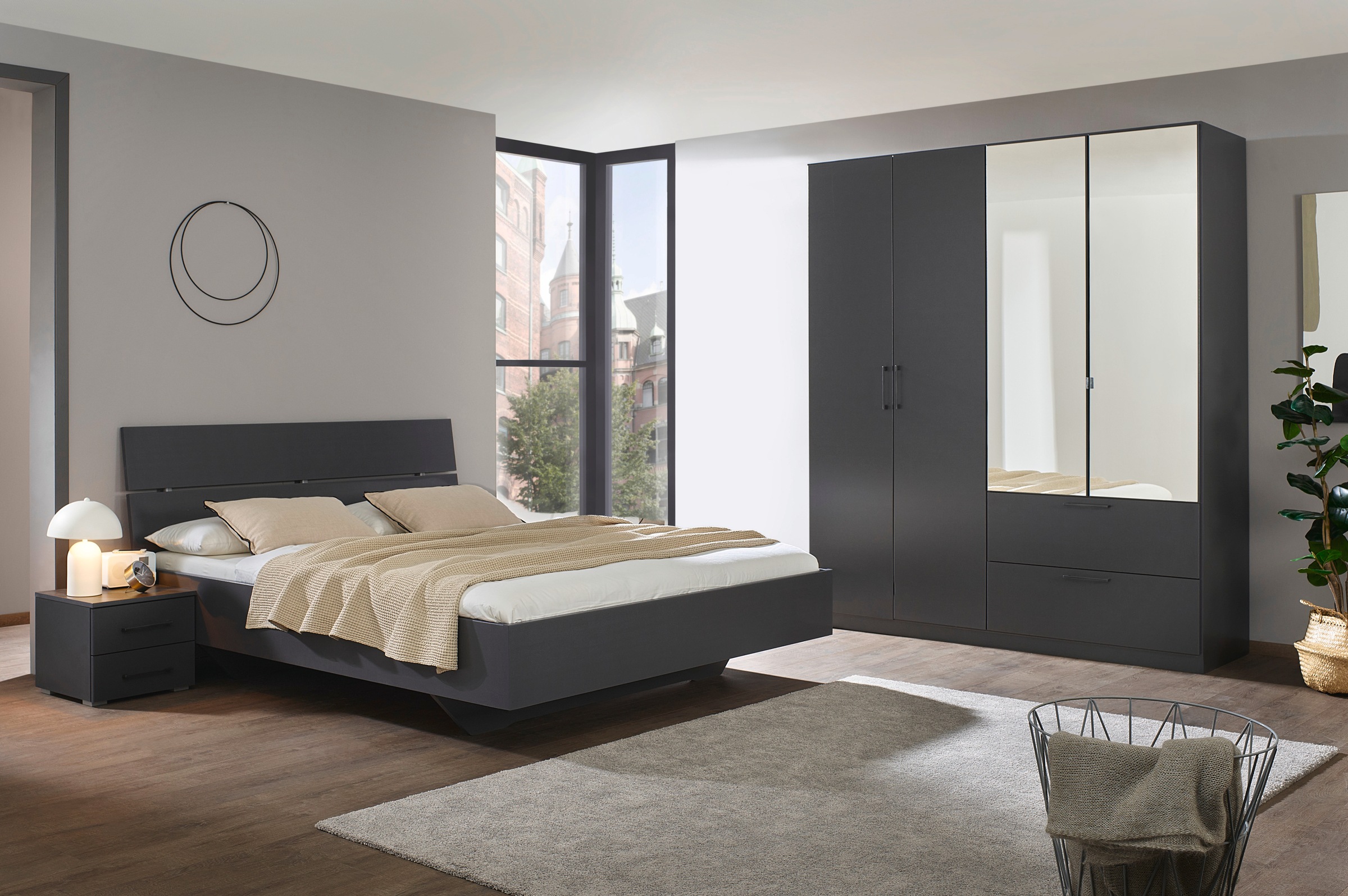 INOSIGN BY RAUCH Drehtürenschrank »Kleiderschrank Schrank Garderobe Wäscheschrank CHALLENGER« mit Spiegeltüren und geräumigen Schubladen MADE IN GERMANY