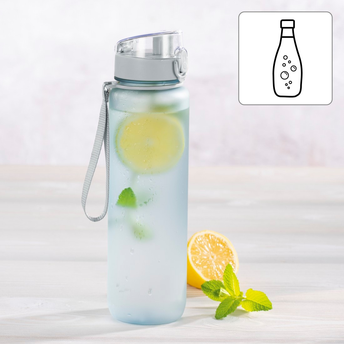 Xavax Trinkflasche »Trinkflasche, 1 l (Sport Trinkflasche auslaufsicher, für Kohlensäure)«