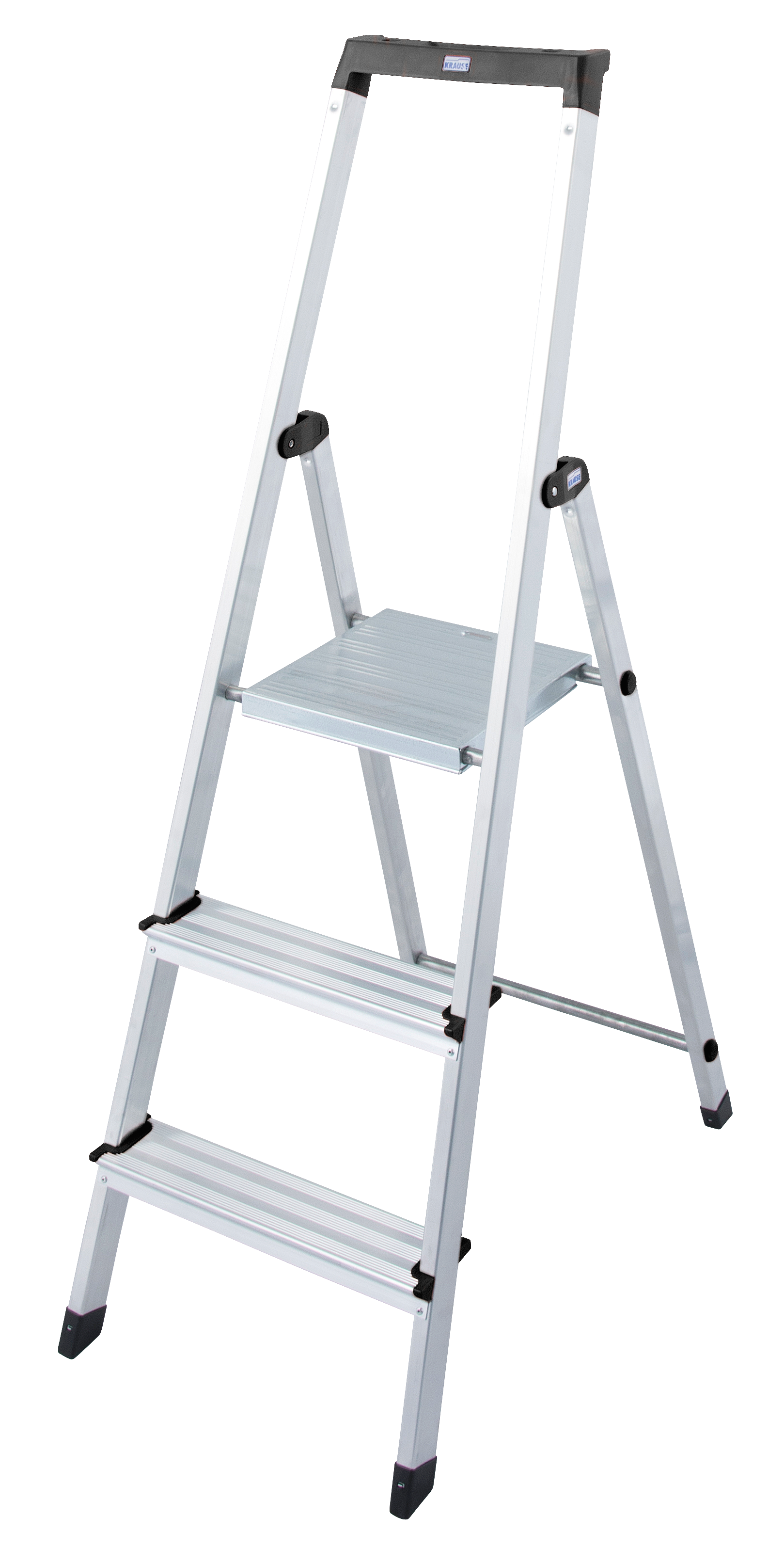 KRAUSE Stehleiter "Solidy" Aluminium, 1x3 Stufen, Arbeitshöhe ca. 262 cm