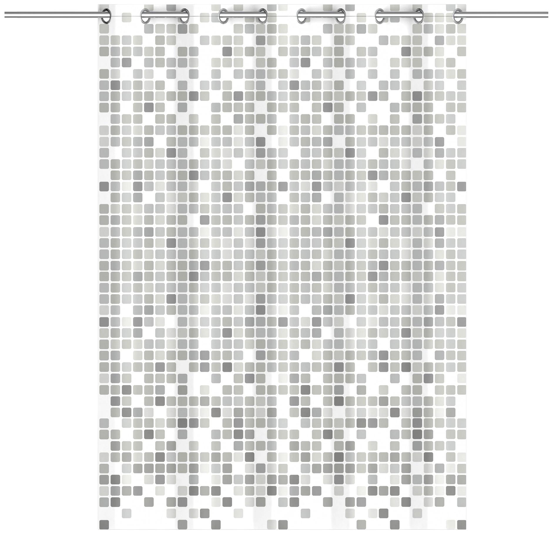Eisl Duschvorhang »Mosaik GRAU«, waschbarer Antischimmel Vorhang (Höhe 200 cm), graues Mosaik-Design