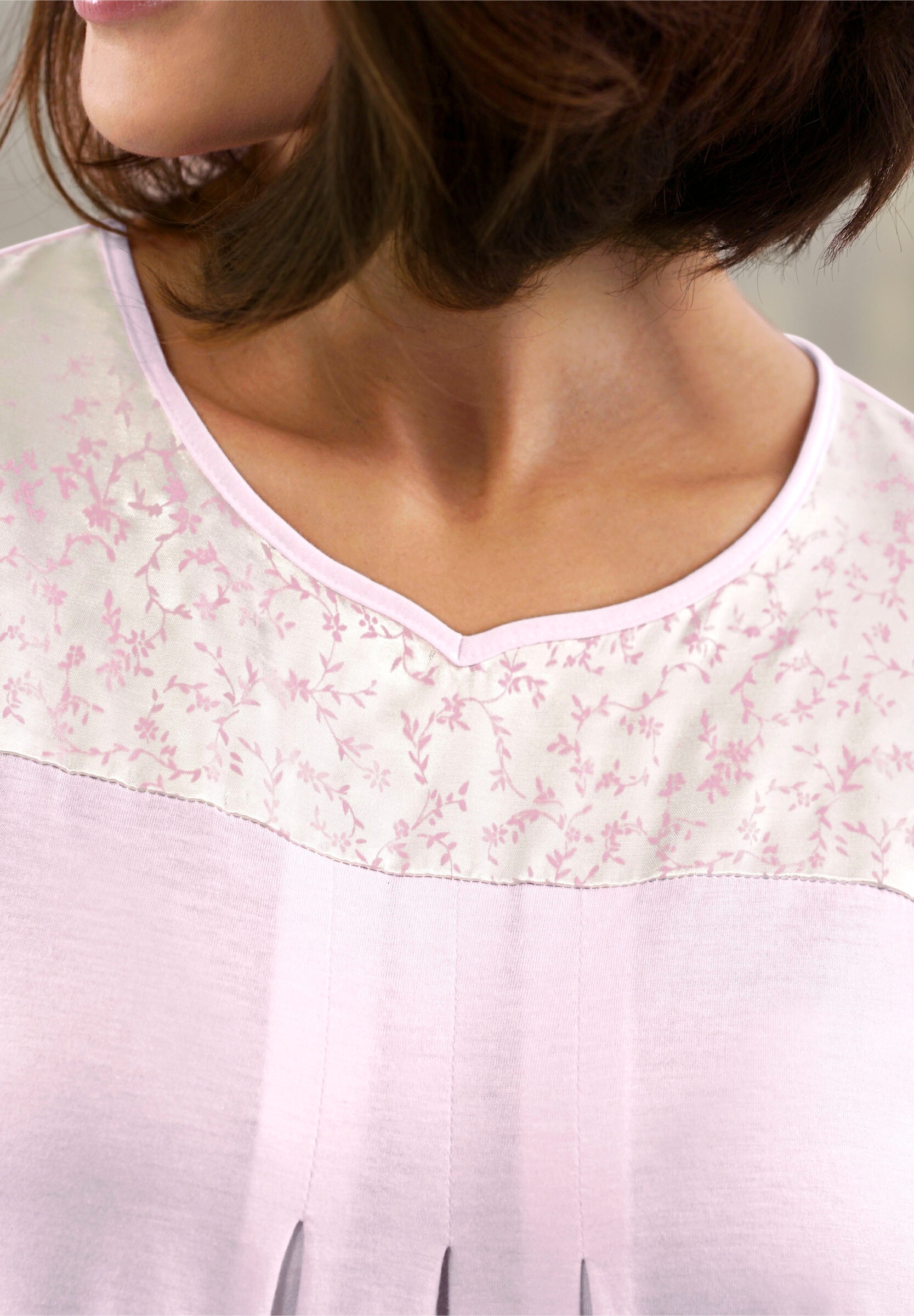Ascafa Pyjama »Nachthemd Nachthemd mit Satin-Einsatz« 1 Stk.