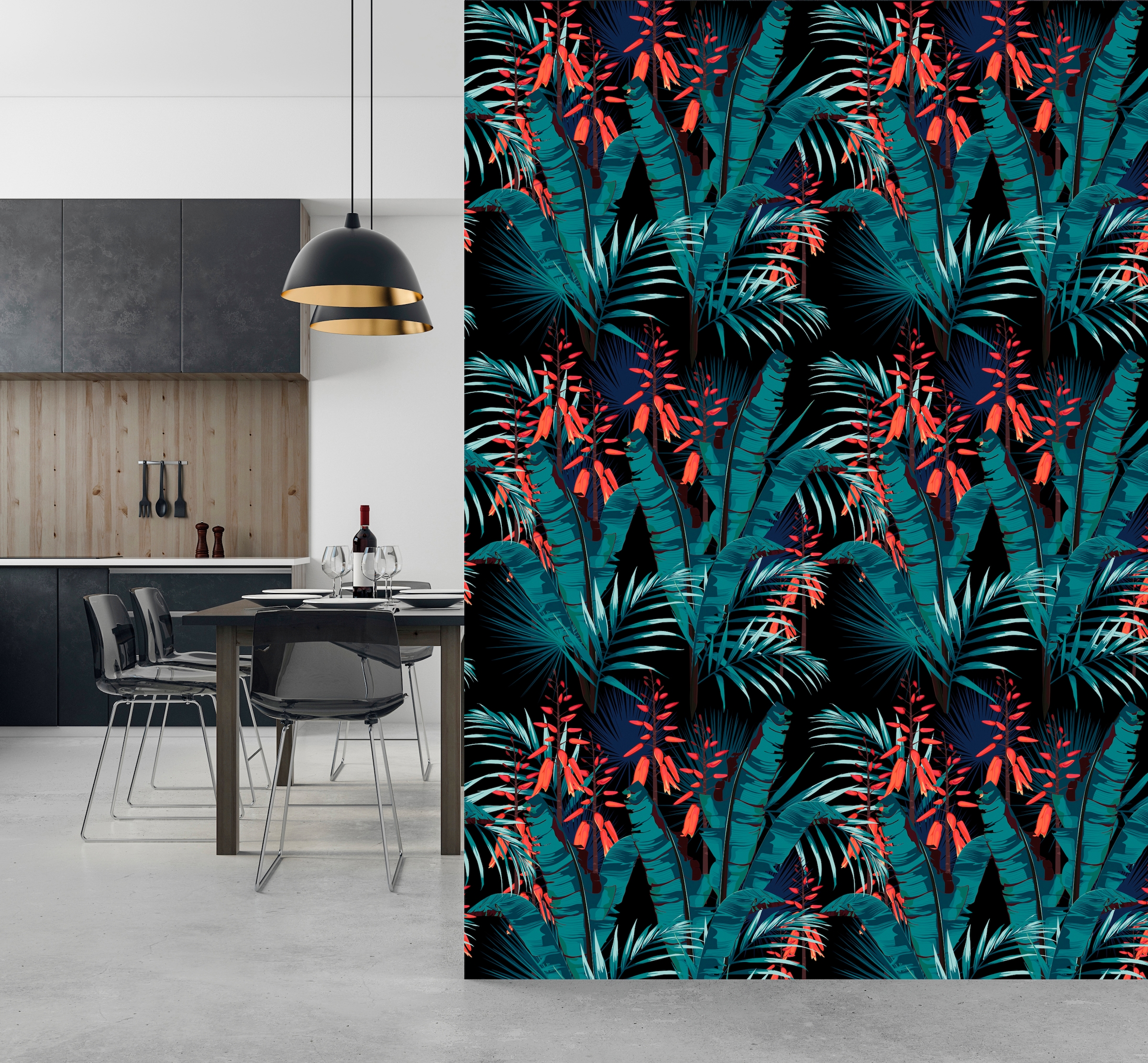 queence Vinyltapete »Lieselotte«, bedruckt-Motiv-botanisch-floral-gemustert-natürlich, 90x250cm, selbstklebend, kinderleichte Anbringung, Sticker