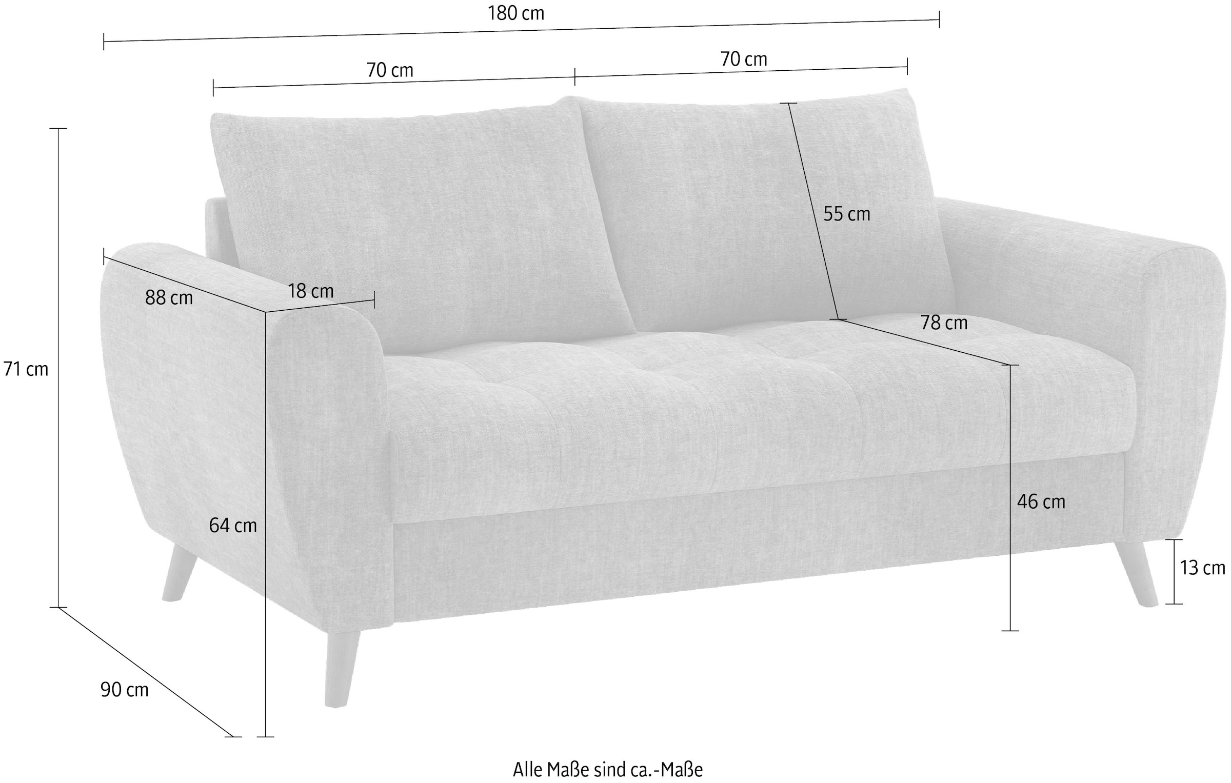 Mr. Couch 2,5-Sitzer »Blackburn II«, Wahlweise mit Kaltschaumpolsterung bis 140 kg belastbar