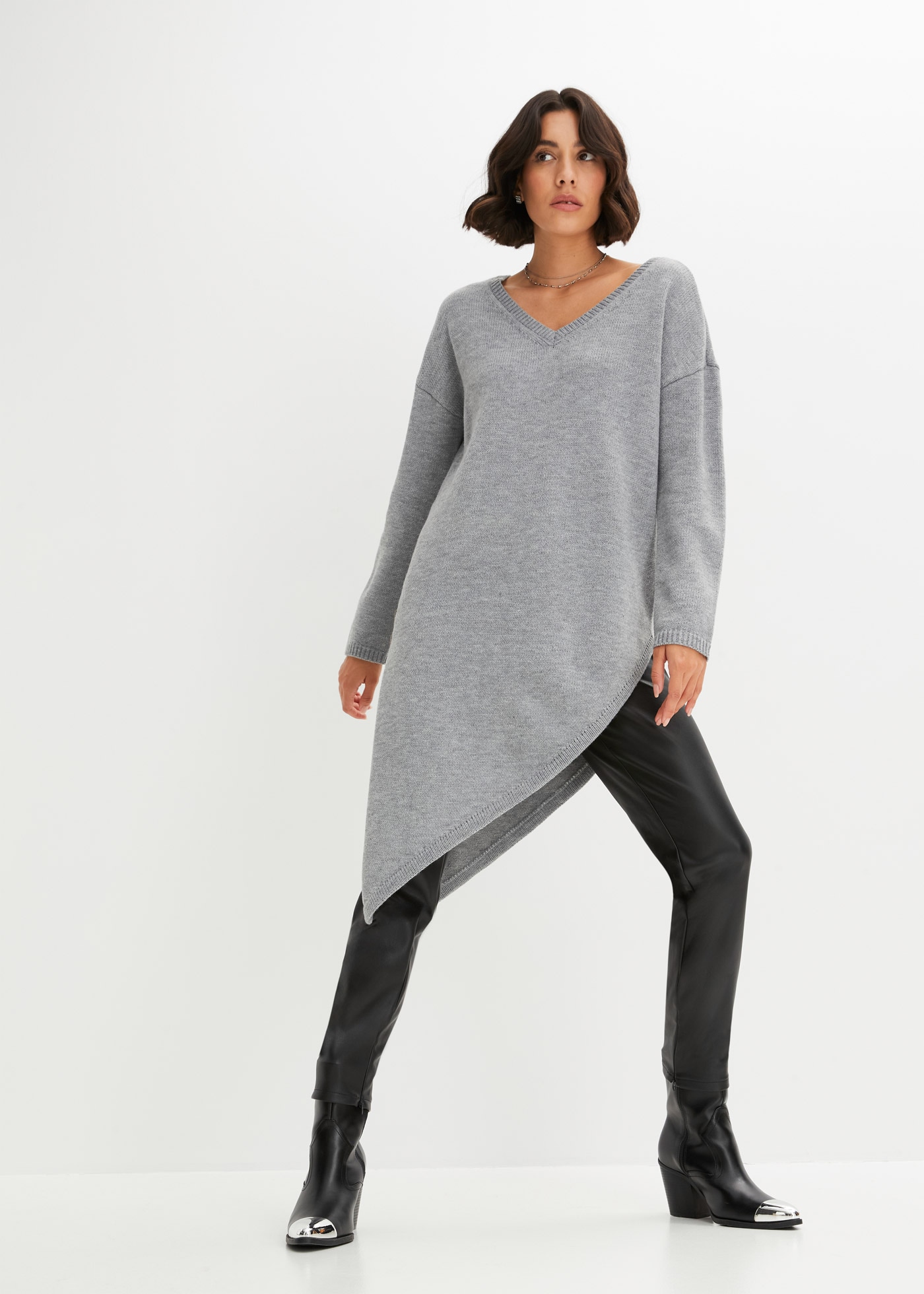 bonprix Longpullover »Long-Pullover« aus Polyacryl und Polyester, Oversize Passform, asymmetrischer Saum