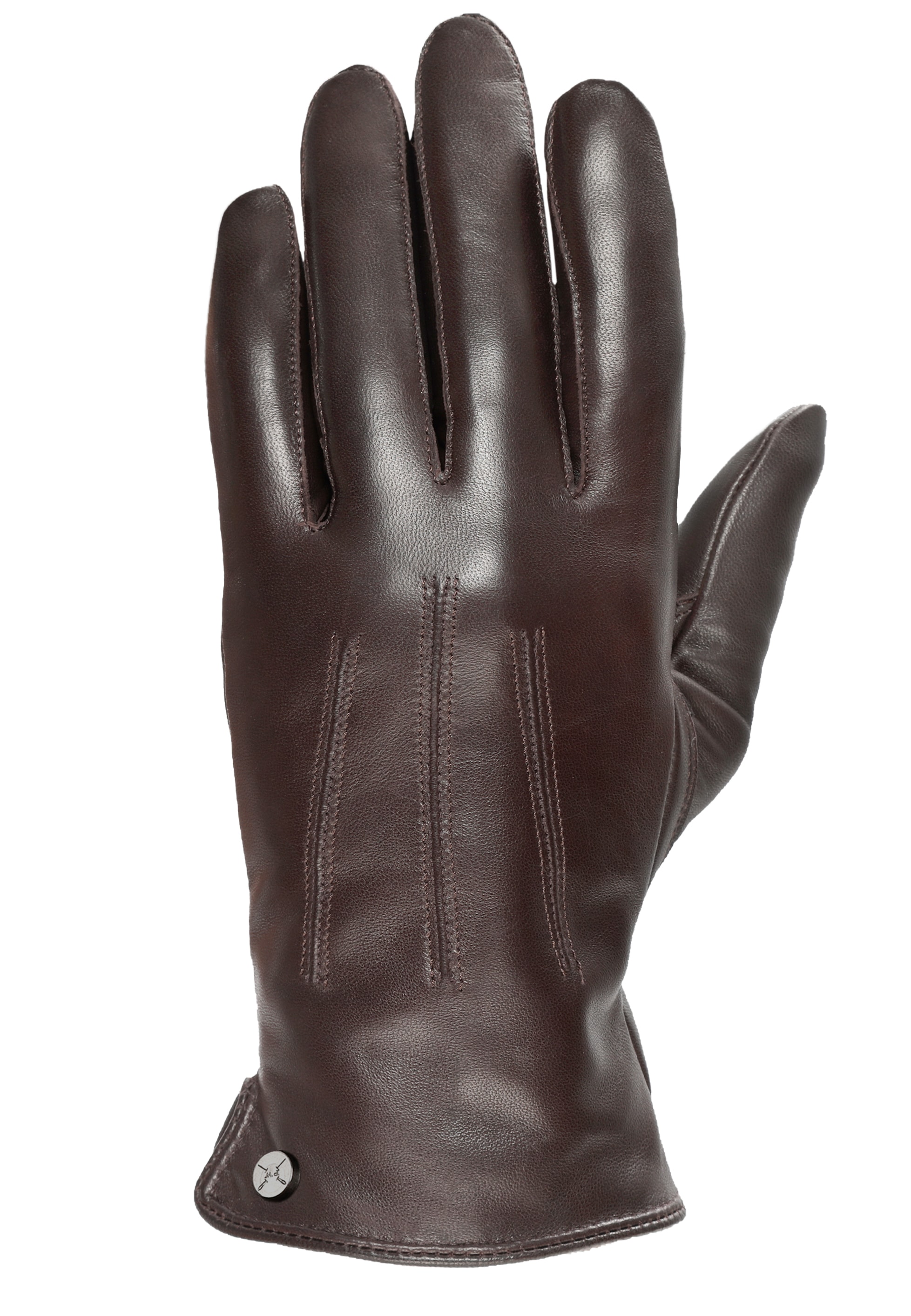 PEARLWOOD Lederhandschuhe »GRAY« 1 Paar,  Weiches Innenfutter mit Wollanteil, dekorative Ziernähte,