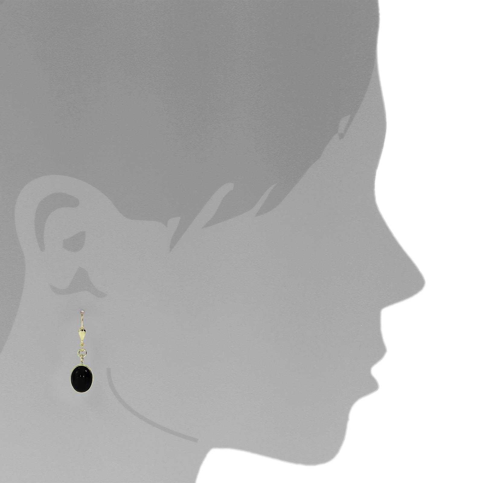 OSTSEE-SCHMUCK Paar Ohrhänger »- Classic 10x8 mm - Gold 333/000 - Onyx«