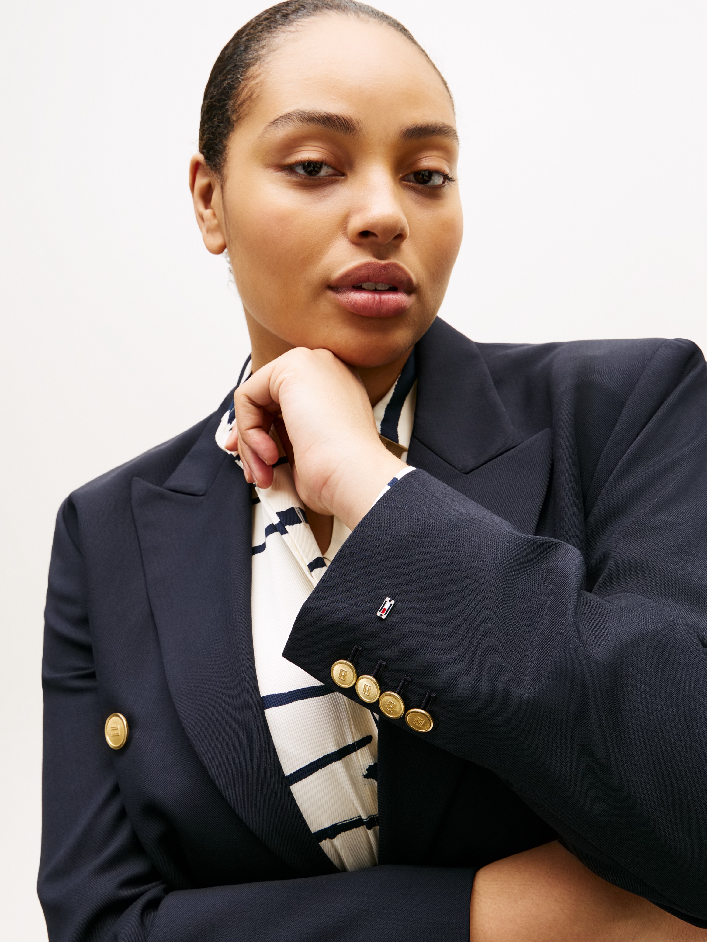 Tommy Hilfiger Curve Jackenblazer »CRV TIMELESS WOOL DB BLAZER« in großen Größen, mit Wolle