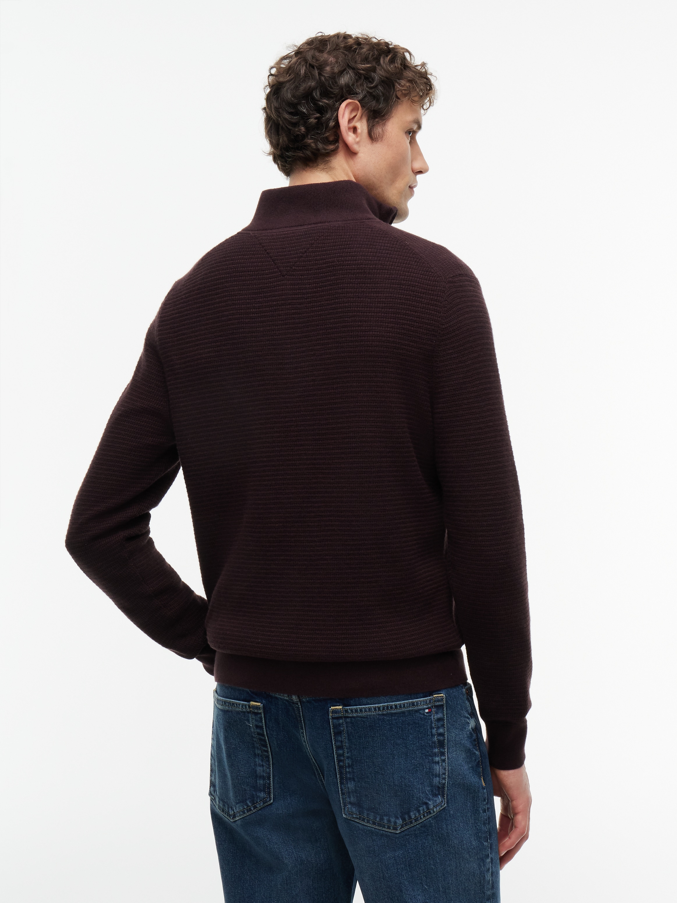 Tommy Hilfiger Troyer »PIMA COTTON CASH STRUCTURE ZIP MOCK« mit Kaschmiranteil, Stehkragen mit Reißverschluss