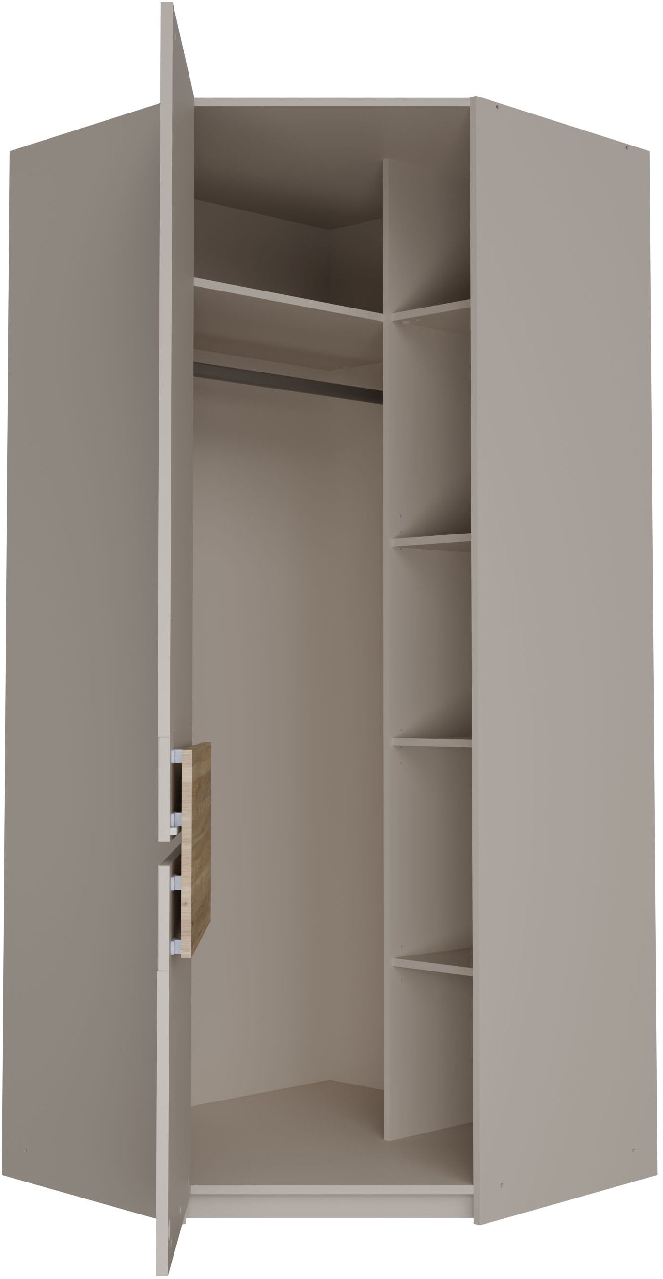 FORTE Eckkleiderschrank »Oak Squere« B/H/T 88,5/197,4/88,5 cm Eckschrank, Softclose, inklusive Beleuchtung
