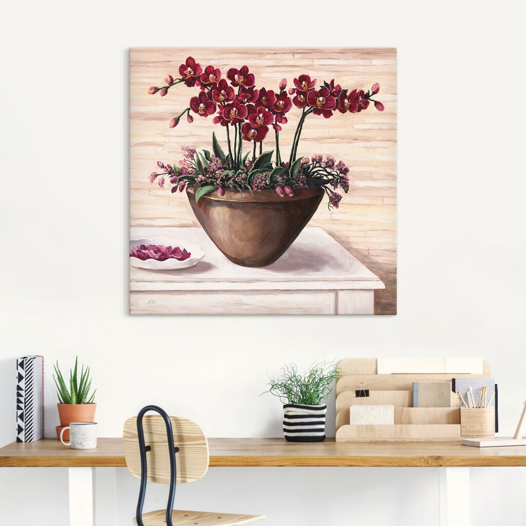 Artland Wandbild »Orchideen in Bordeaux«, Blumen, (1 St.)