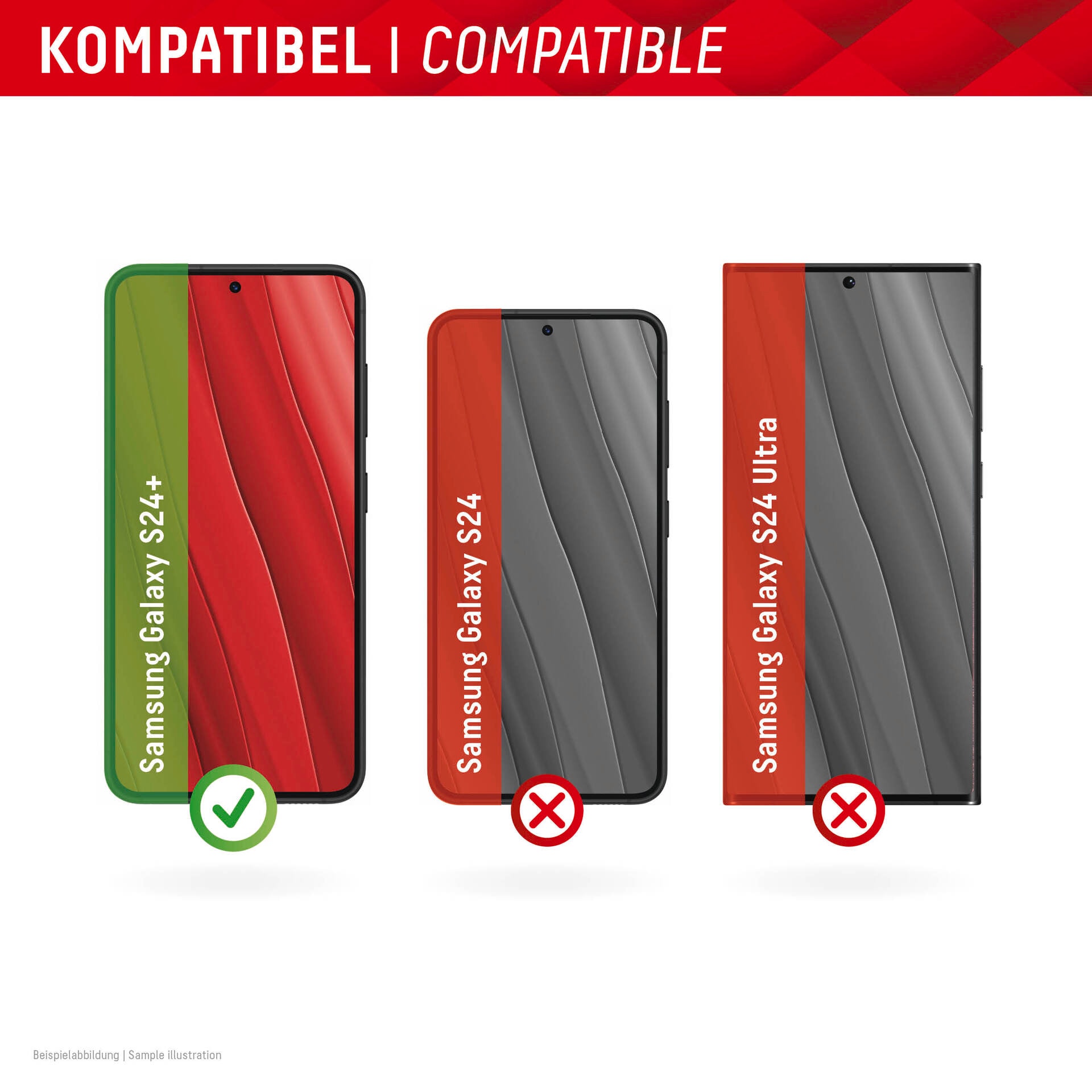 Displex Displayschutzglas »Real Glass + Case«, für Samsung Galaxy S24+-Samsung Galaxy S25+, Displayschutzfolie Displayschutz Rundumschutz 360 Grad splitterfest