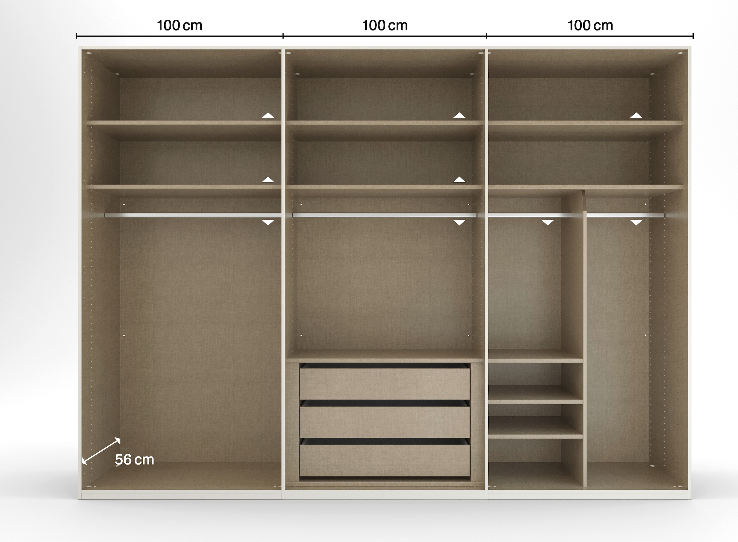 rauch Drehtürenschrank »Kleiderschrank Schrank Garderobe SKAT SHINE mit hochwertigem,«, transparentem Grauglas inkl. umfangreichem Zubehör MADE IN GERMANY