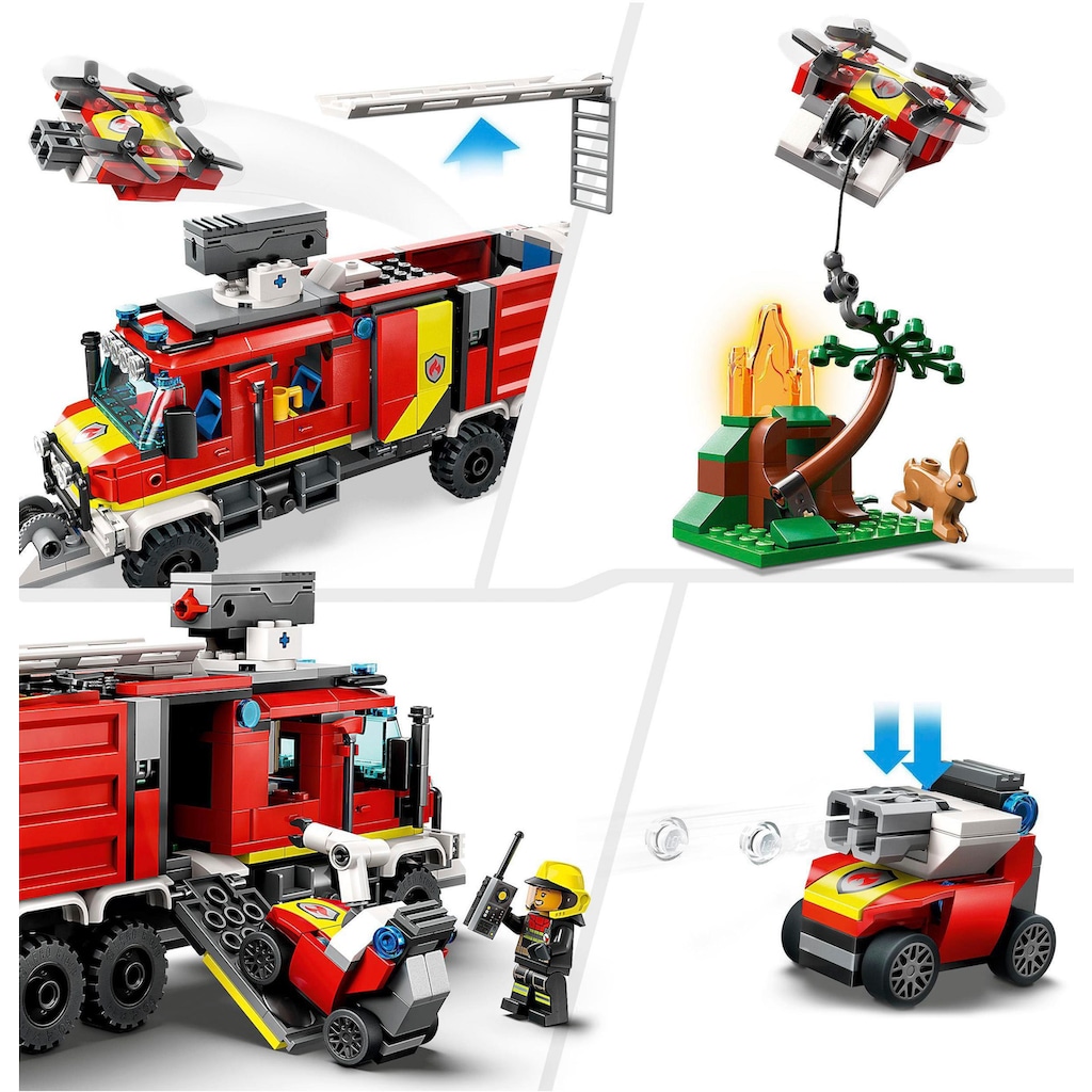 LEGO® Konstruktionsspielsteine »Einsatzleitwagen der Feuerwehr (60374), LEGO® City«, (502 St.), Made in Europe