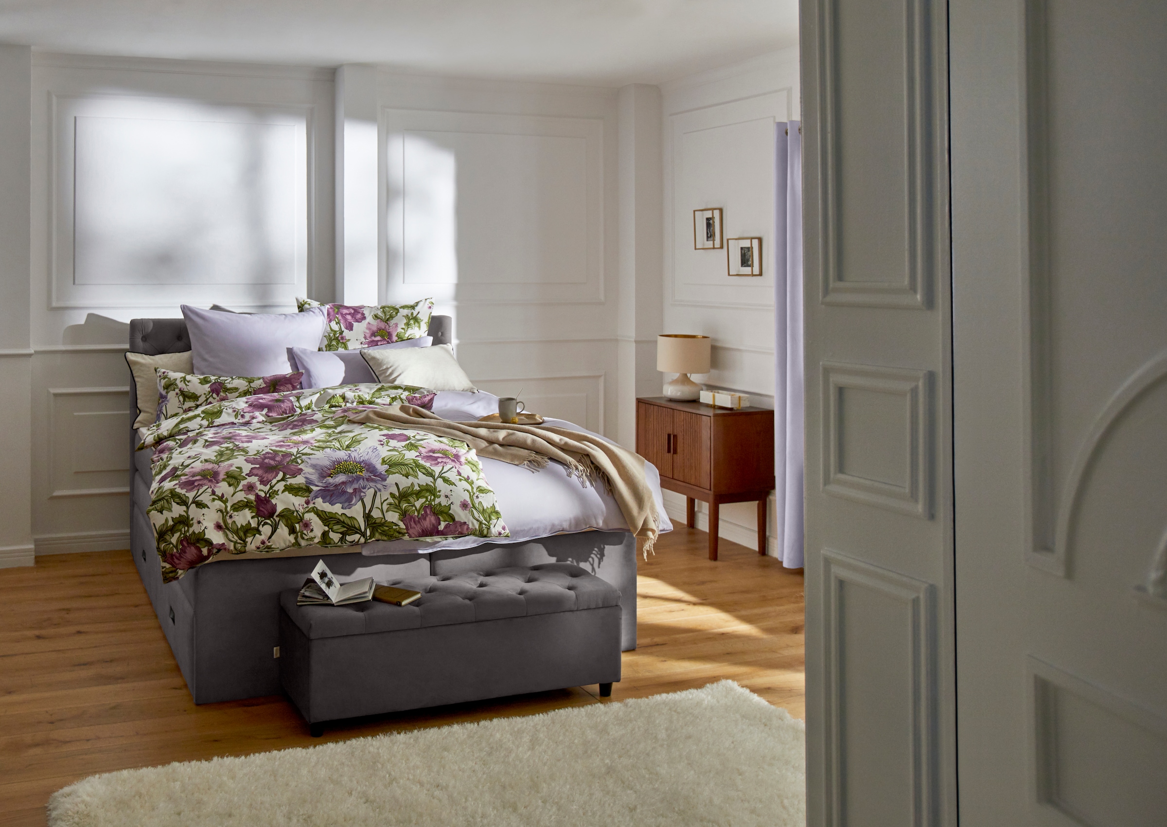 Home affaire Polsterbett »Boxbett Alvi mit Schubladen, Taschen-Federkernmatratze«, wahlweise Härtegrad der Matratze H2/H3/H4