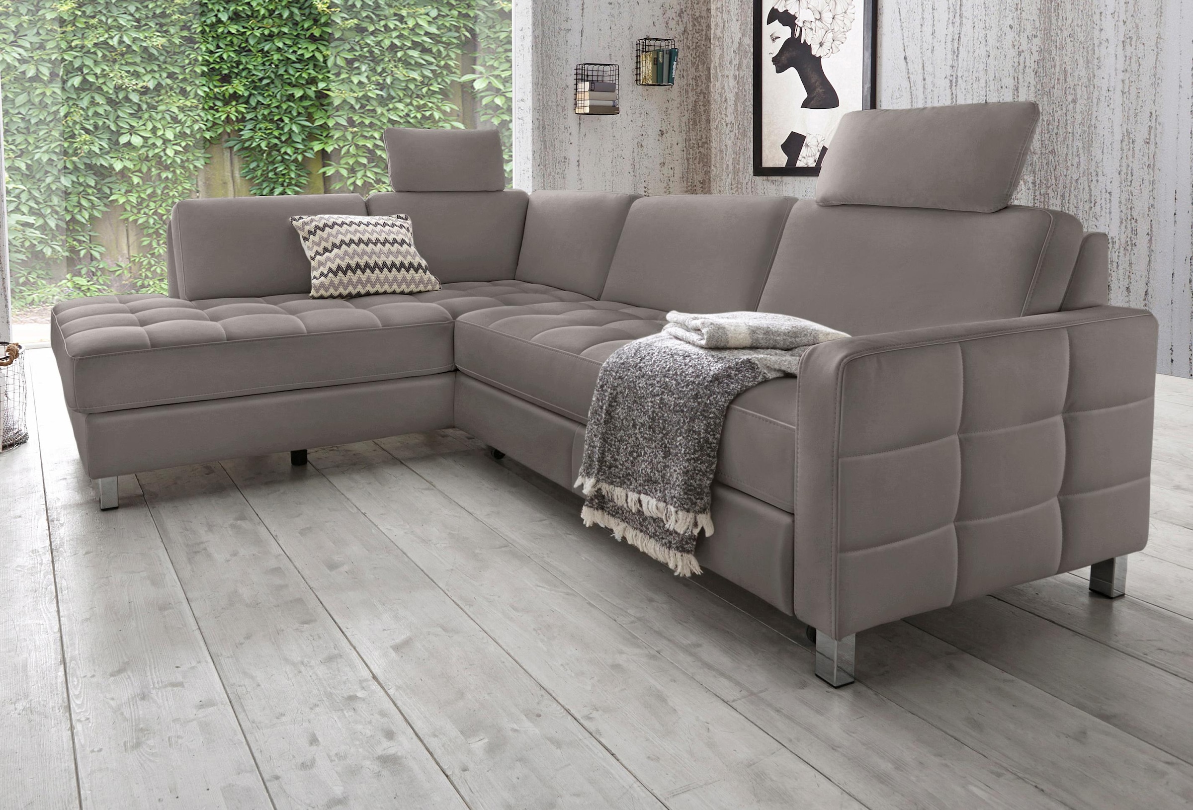 sit&more Ecksofa »Pablo L-Form«, wahlweise mit Bettfunktion