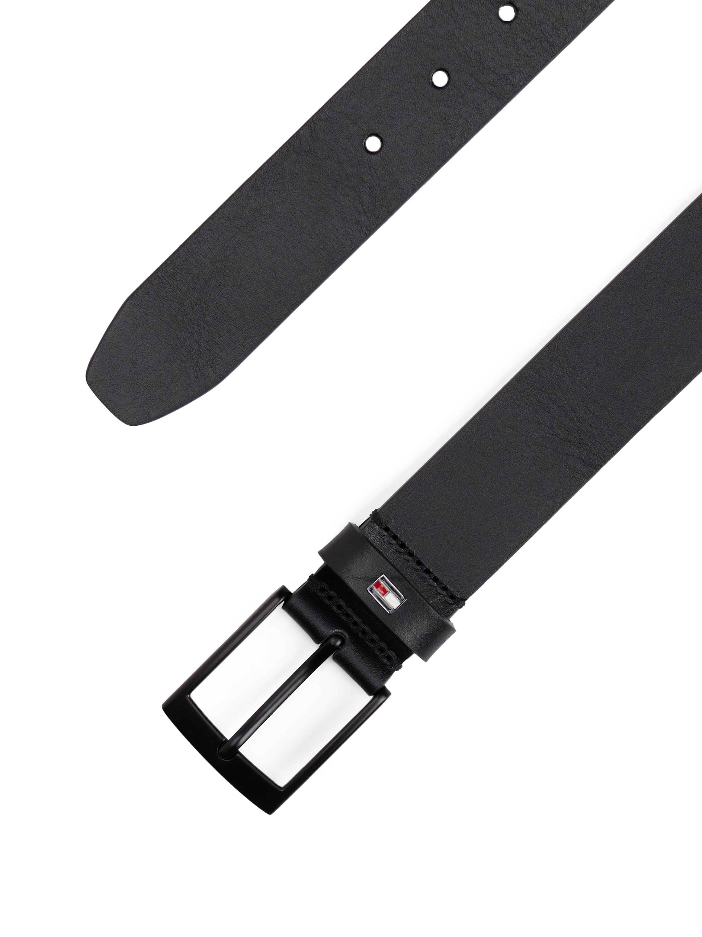 Tommy Hilfiger Ledergürtel »ADAN 3.5 EXT«, Metalllogopatch, Einfachdornschnalle