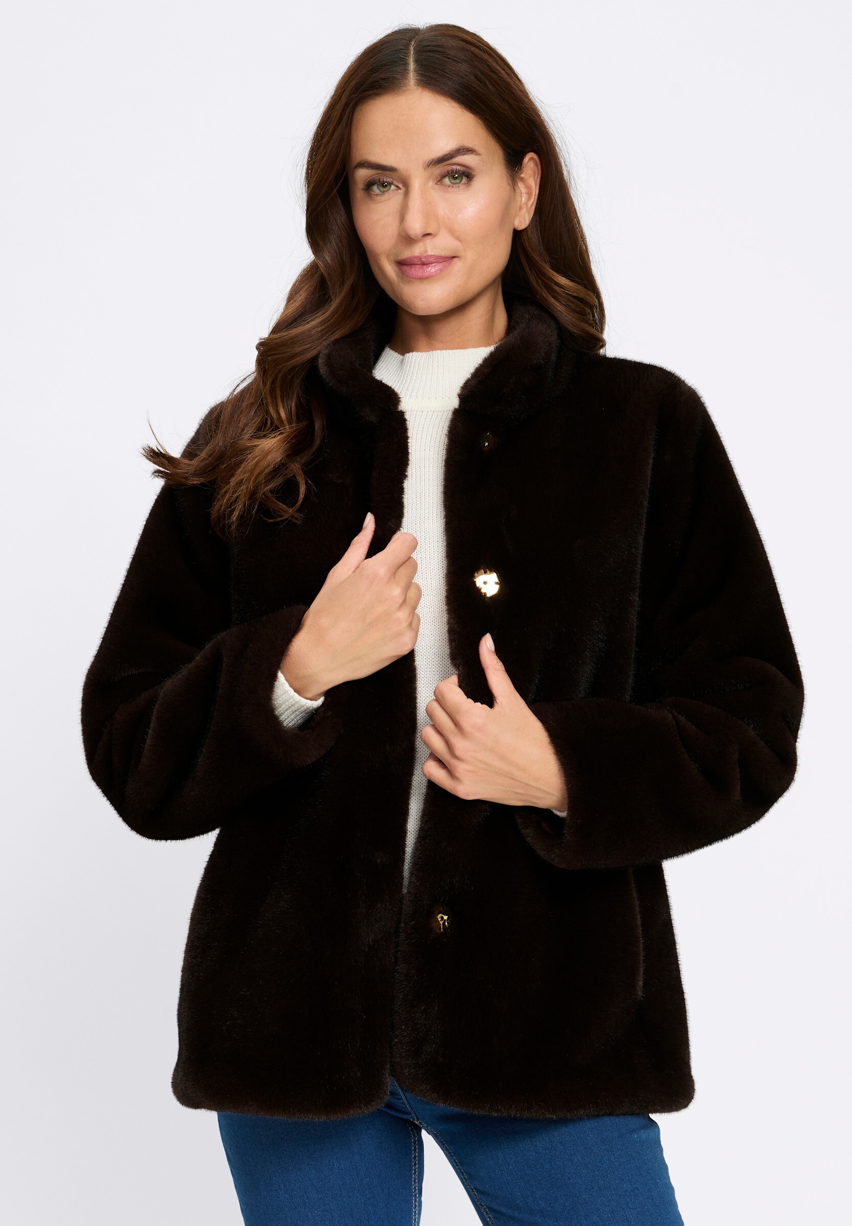 heine Fellimitatjacke »Pelzimitat-Jacke Pelzimitat-Jacke« ohne Kapuze