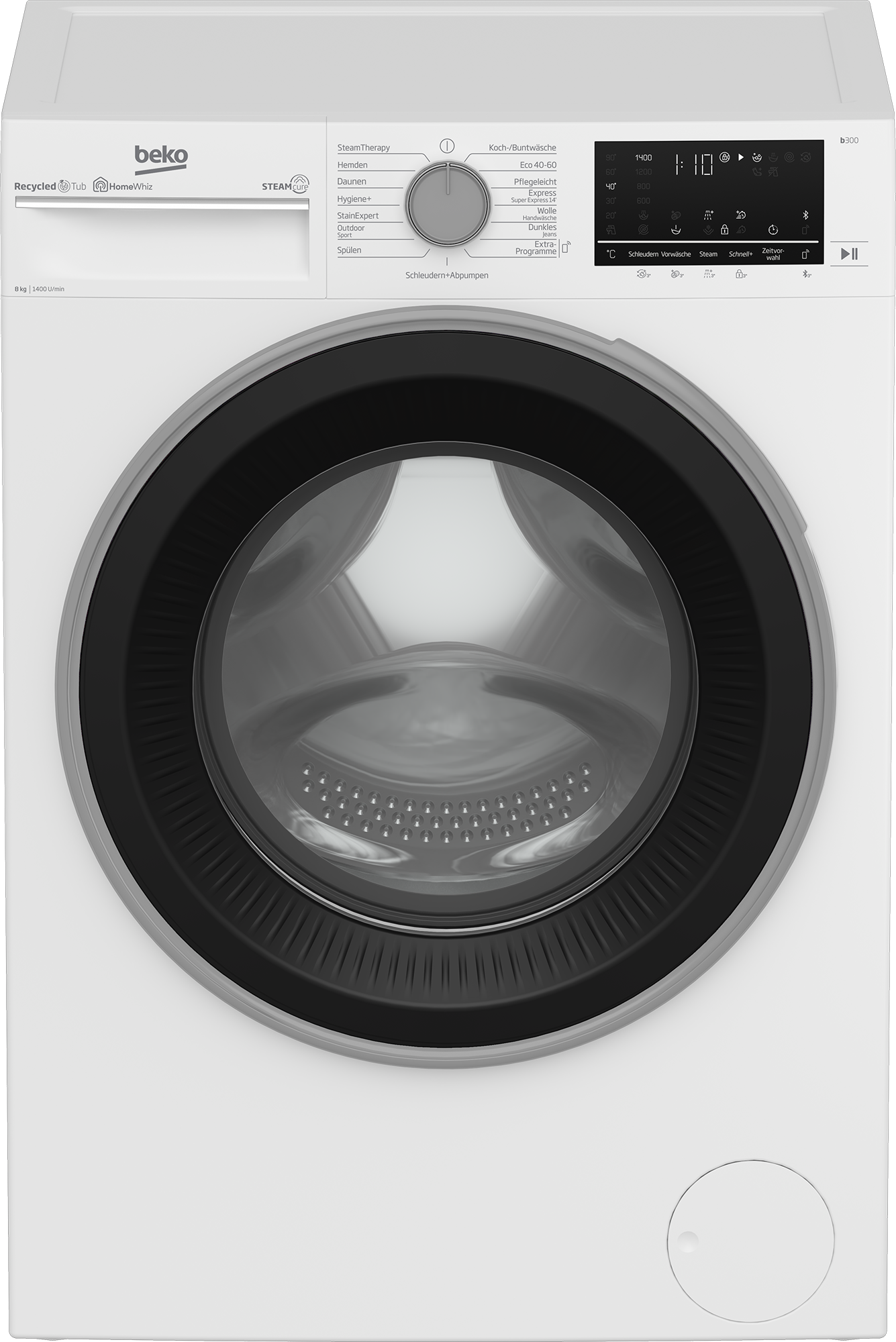 Garantie 3 Waschmaschine, B3WFU58415W1, SteamCure kg, XXL mit - b300, Jahren 1400 allergenfrei 99% BEKO U/min, 8