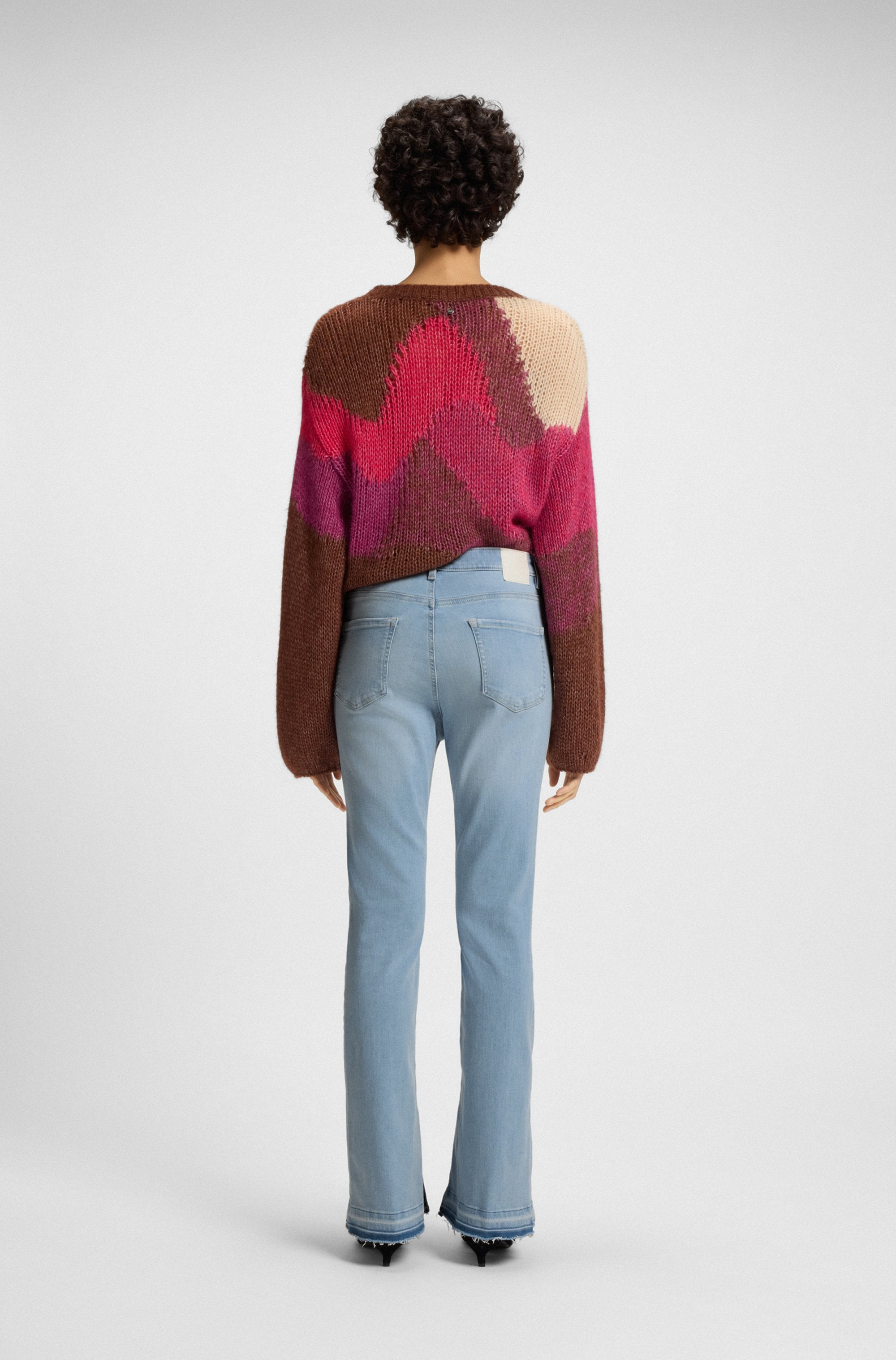 BOSS ORANGE Bootcut-Jeans »Rosa High Rise Bootcut Premium Damenmode«, (BOSS ORANGE DENIM), knöchelfrei