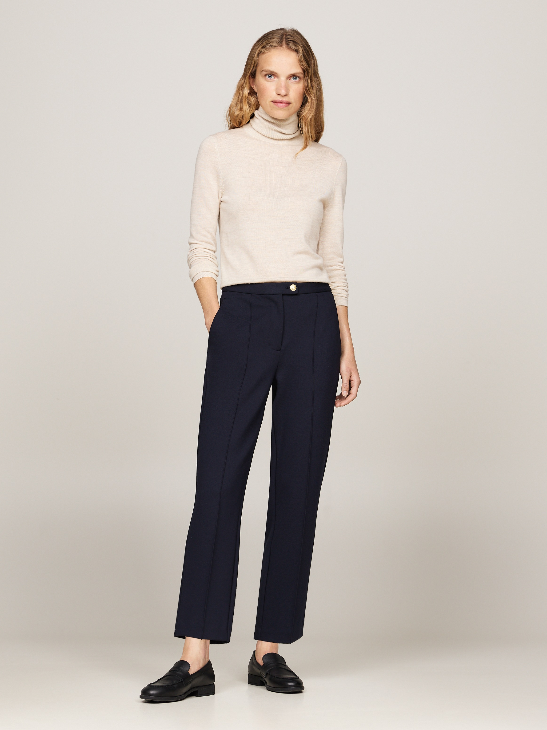 Tommy Hilfiger Webhose »PUNTO SLIM STRAIGHT PANT«, mit Tommy Hilfiger Flagge
