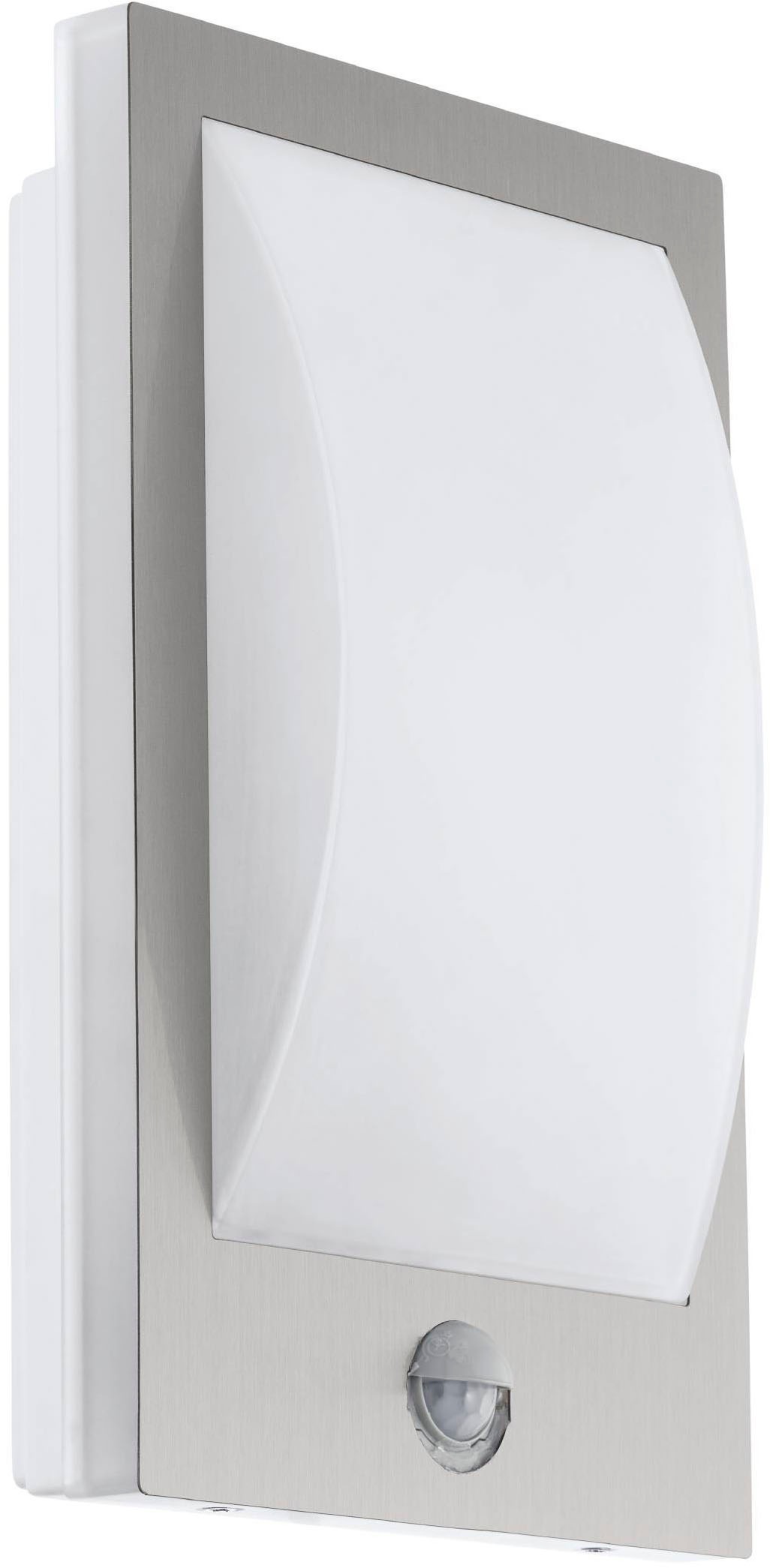 EGLO Wandleuchte »Verres Außen-Wandlampe, Außenleuchte, silber, weiß, IP44, Außenlampe« E27 1 Stk. Wand-/Deckenleuchte - L18 x H29 x AL9 cm - edelstahl, weiß