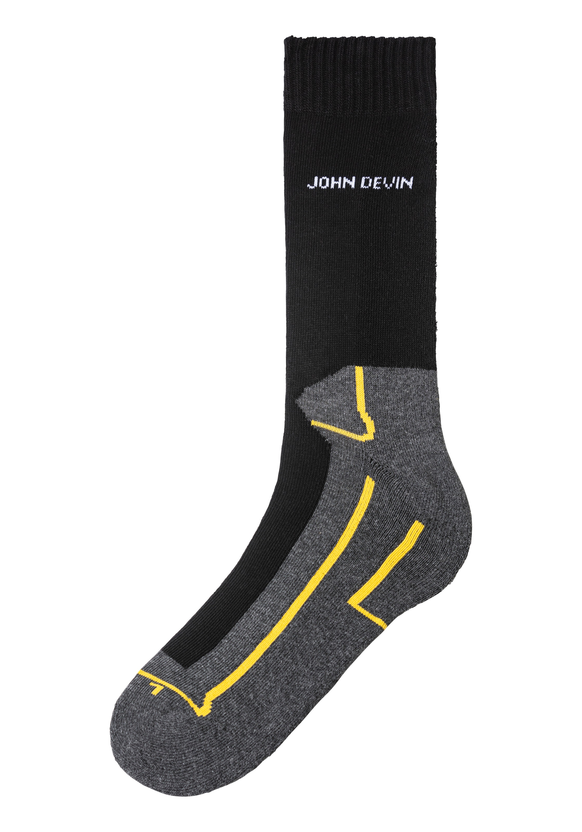 John Devin Funktionssocken, (Packung, 4 Paar), mit Sohlen über Zehen und hoch Fersenplüsch