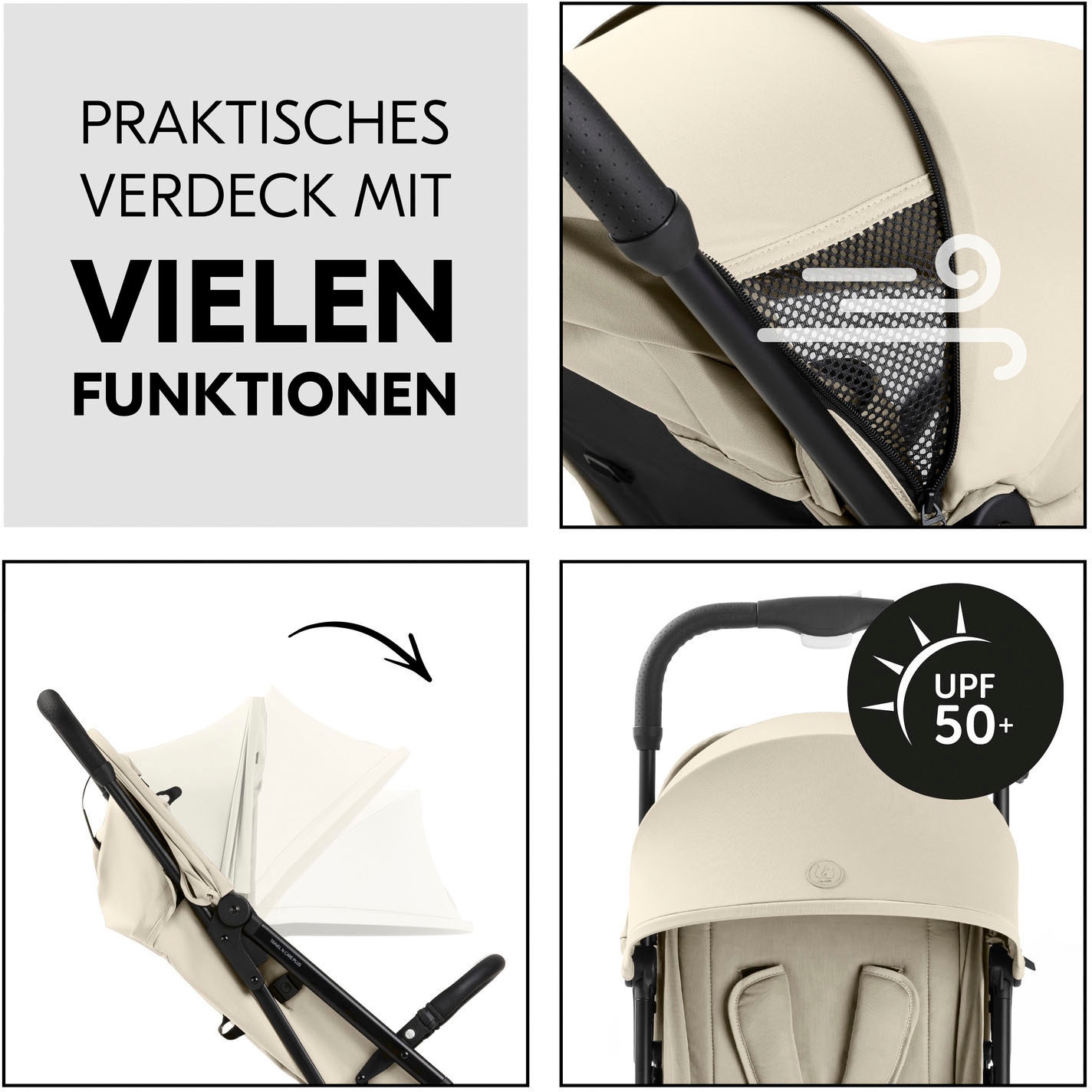 Hauck Kinder-Buggy »Travel N Care Plus Buggy, vanilla«, 22 kg