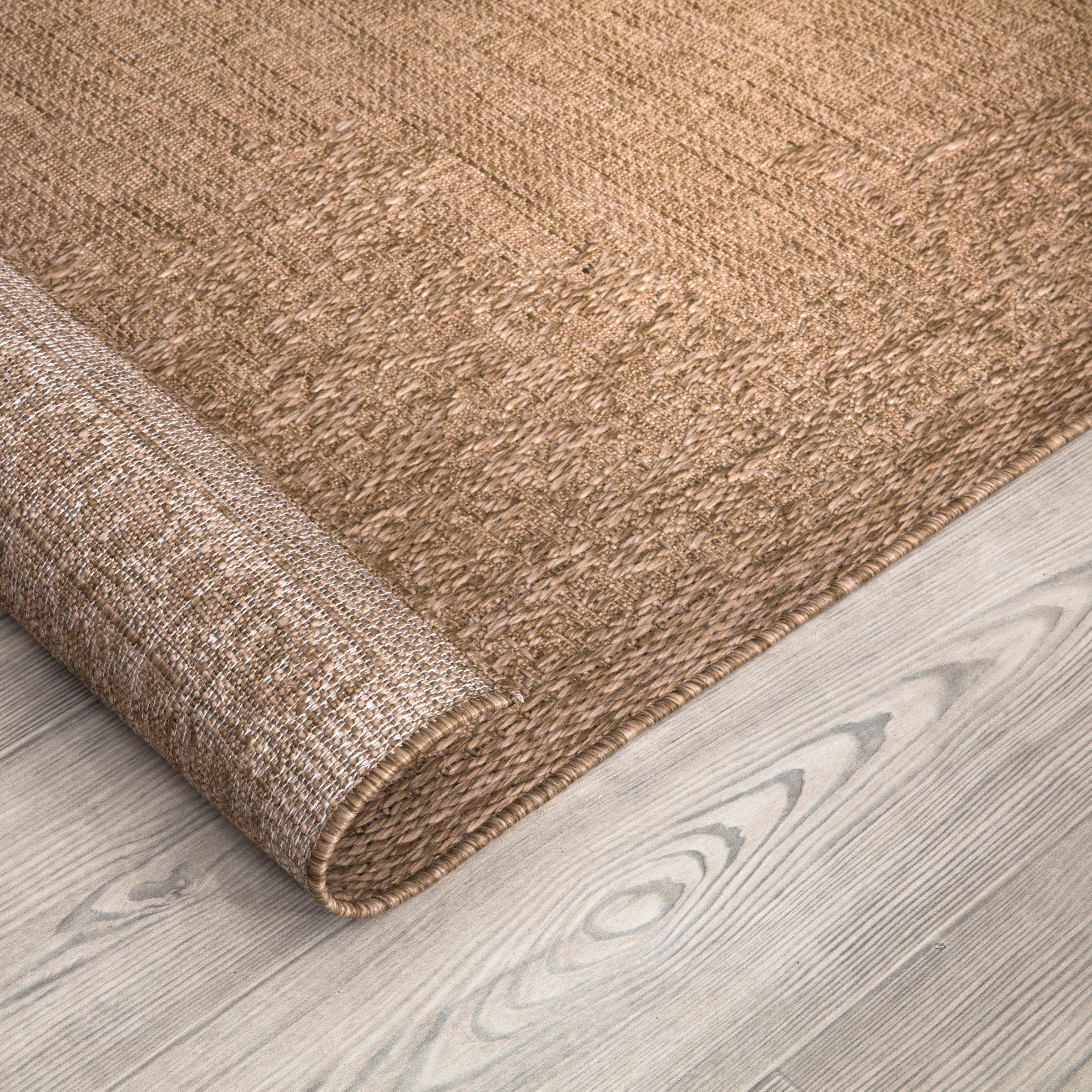 Paco Home Teppich »Rimini 412«, rechteckig, 4 mm Höhe, Flachgewebe, Uni Farben, Hoch-Tief Effekt, In- und Outdoor geeignet