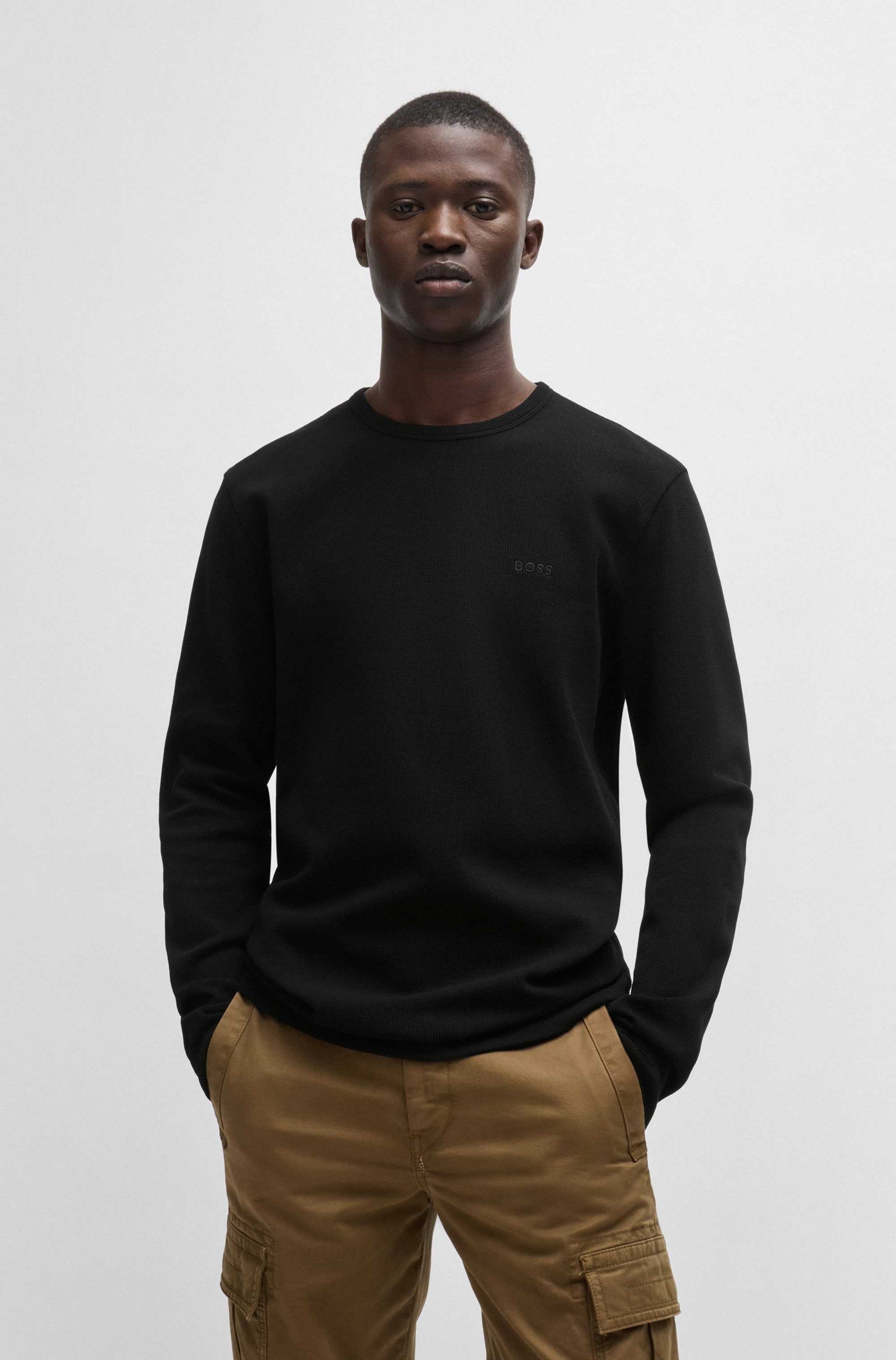 BOSS ORANGE Langarmshirt »Tempesto«, mit BOSS-Stickerei