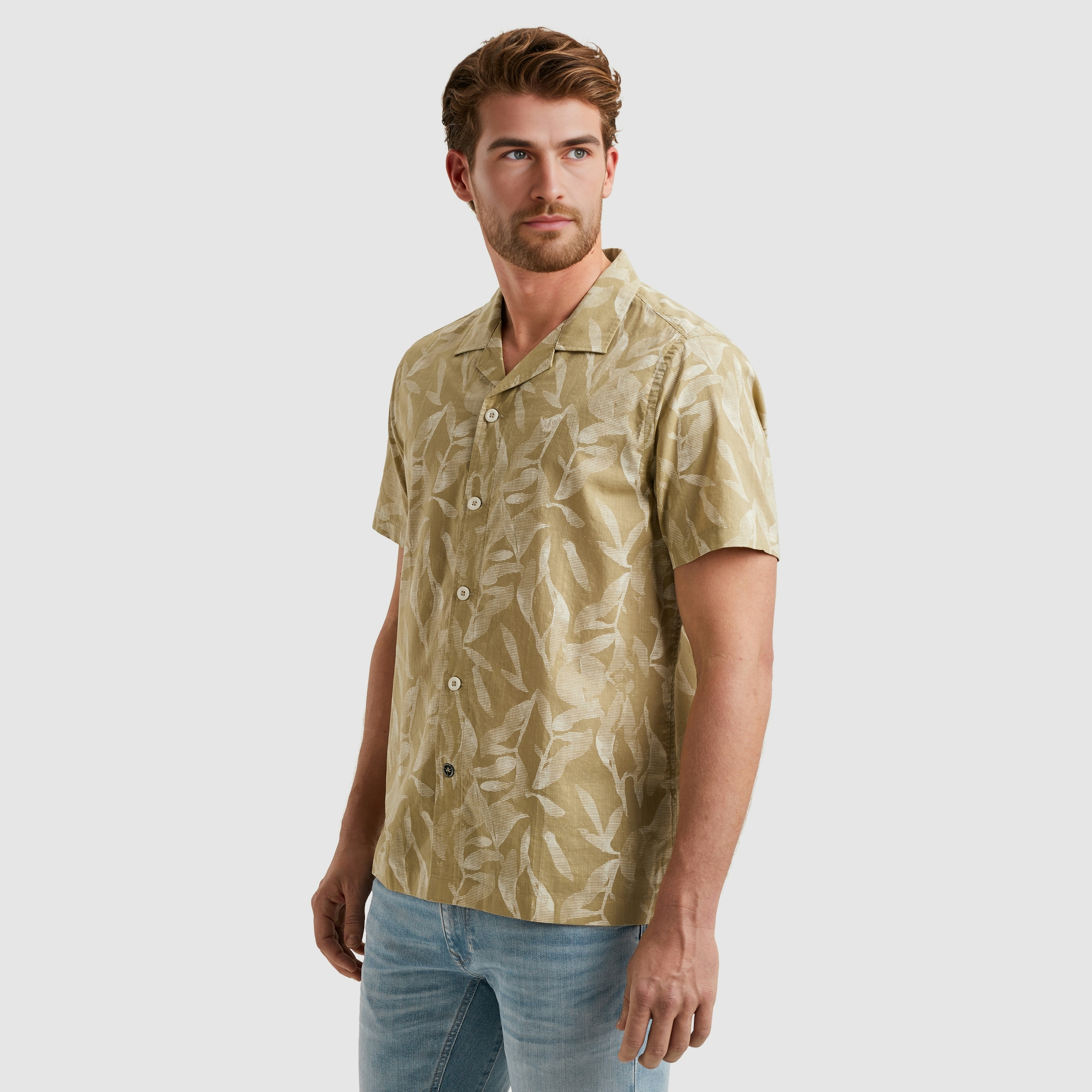 PME LEGEND Kurzarmhemd »Short Sleeve Shirt Print On Ctn Slub«, mit floralem Muster