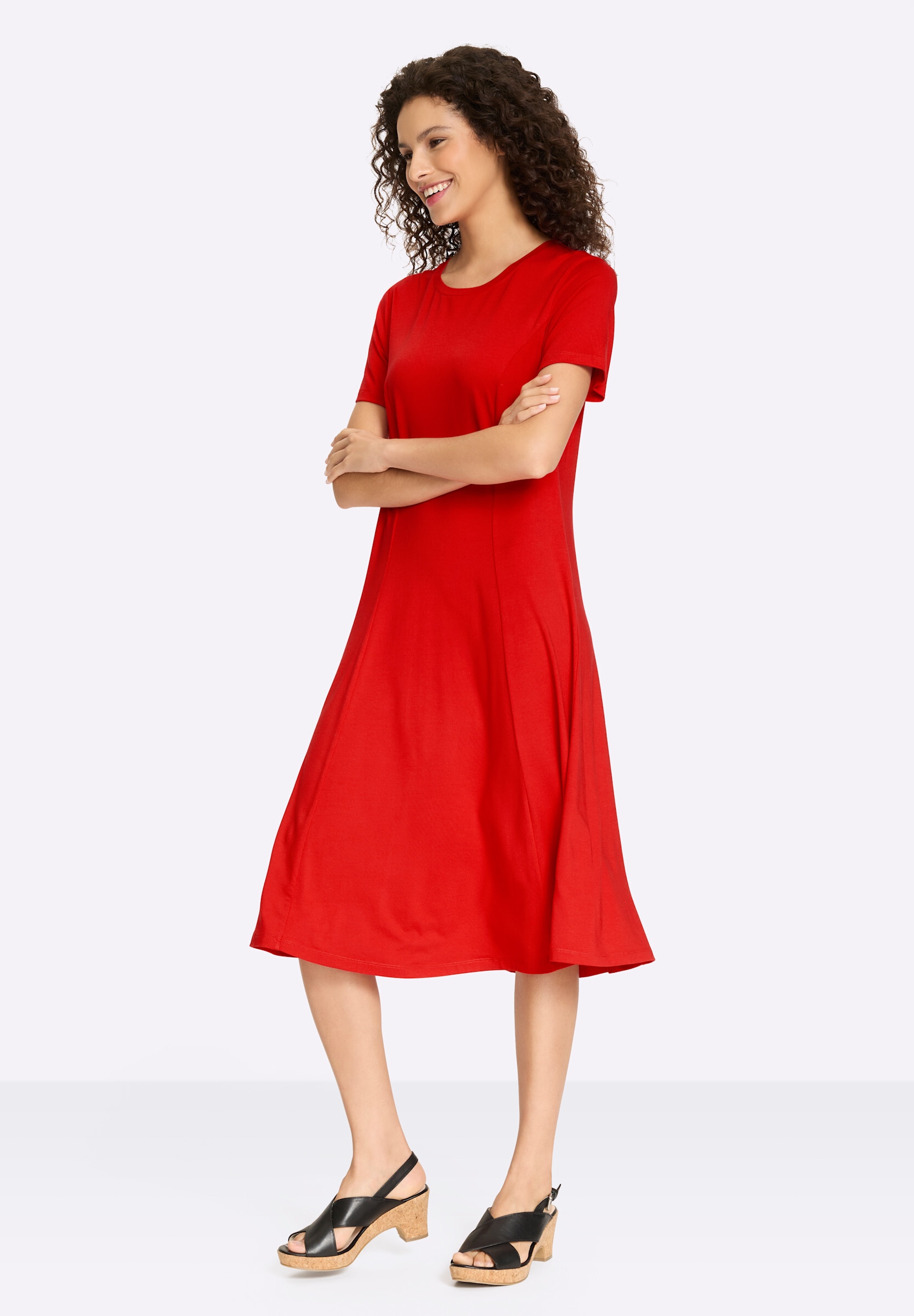 heine Shirtkleid »Jersey-Kleid Jerseykleid mit Kurzarm« Ohne Taschen