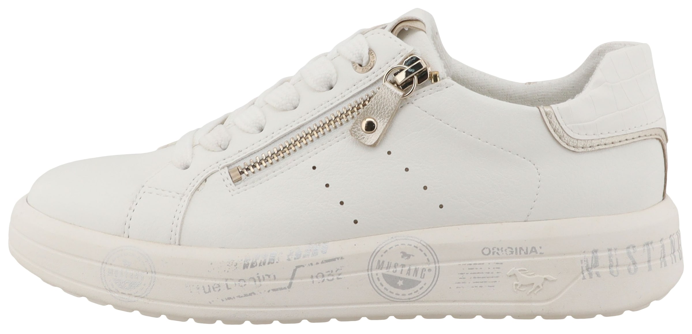 Mustang Shoes Sneaker »Noralie«  Freizeitschuh, Halbschuh, Schnürschuh mit seitlichem Reißverschluss