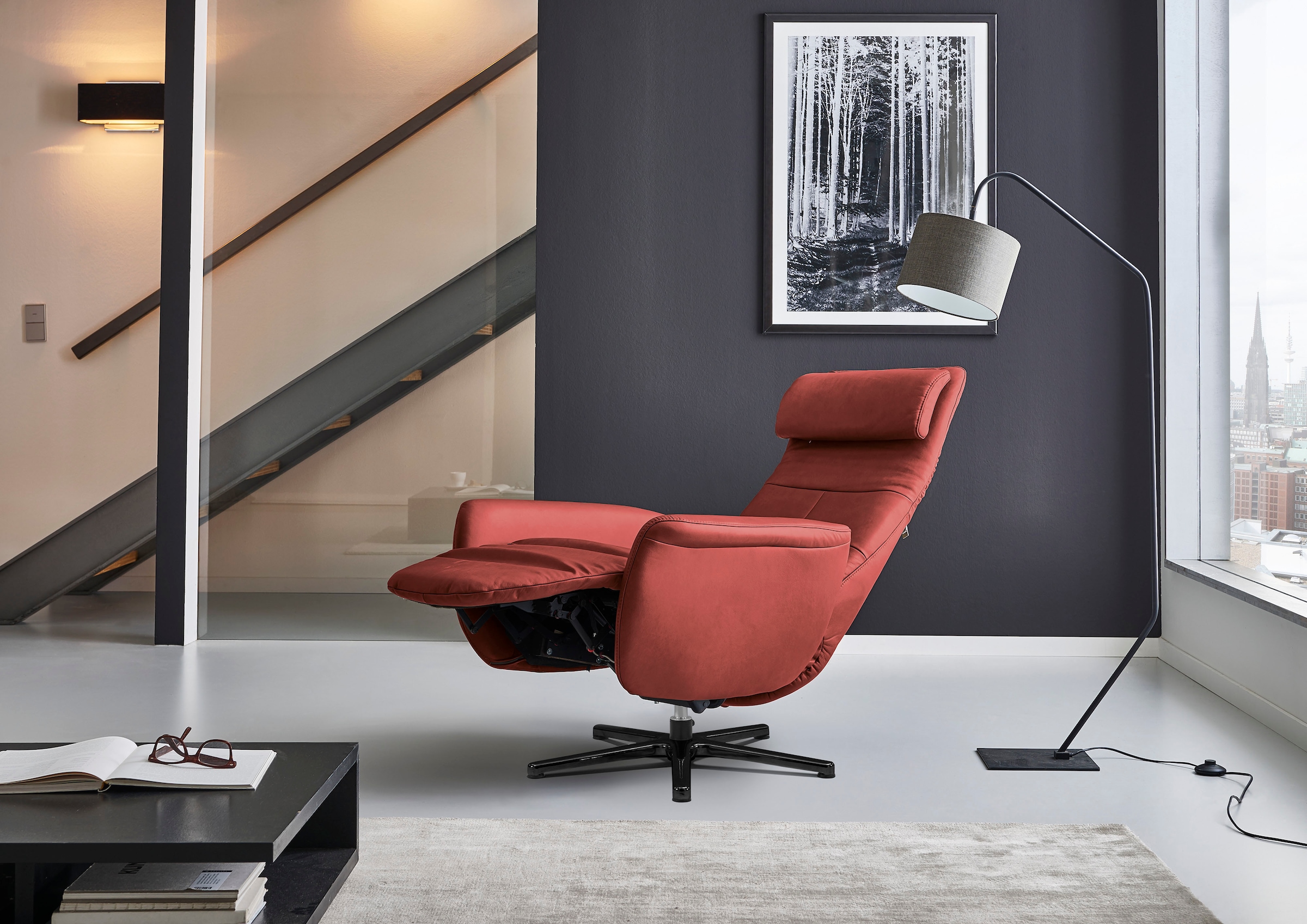 HUKLA Sessel »HU-LC17037« Verstellbare Beinauflage und Rückenlehne, hochklappbare Rückenpolster