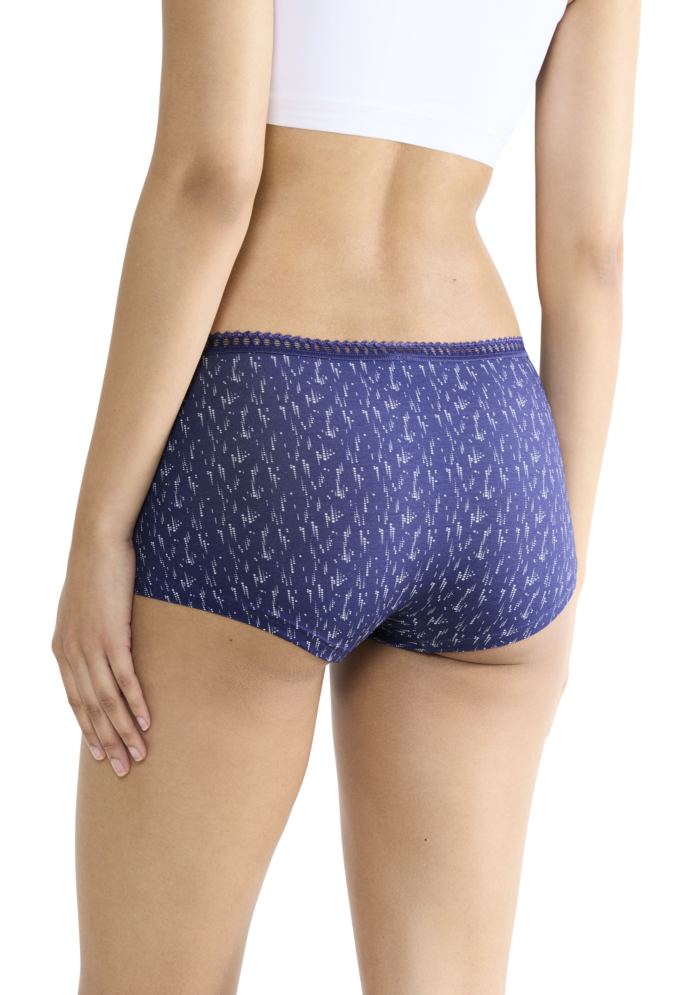 sloggi Retro Pants »GO Crush«, (3er Pack), Spitzendetails, Multipack, Baumwollmix, weich, elastisch, bequem