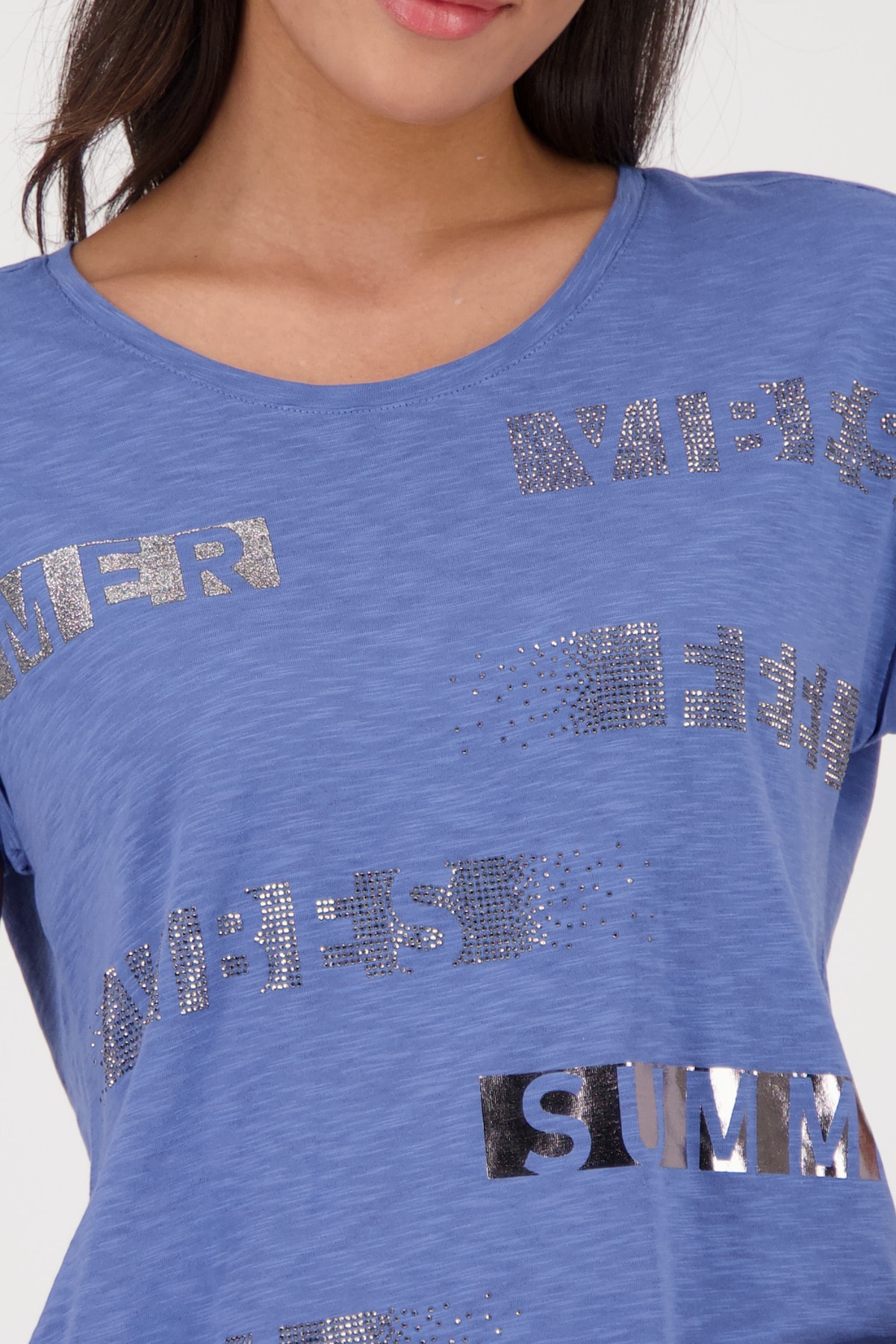 Monari Rundhalsshirt, mit Folienglanzdruck