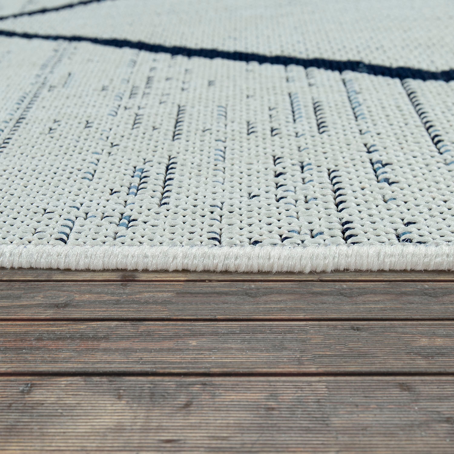 Paco Home Teppich »Kortrijk 744«, rechteckig, 4 mm Höhe, Flachgewebe, Rauten Design, In- und Outdoor geeignet, Wohnzimmer