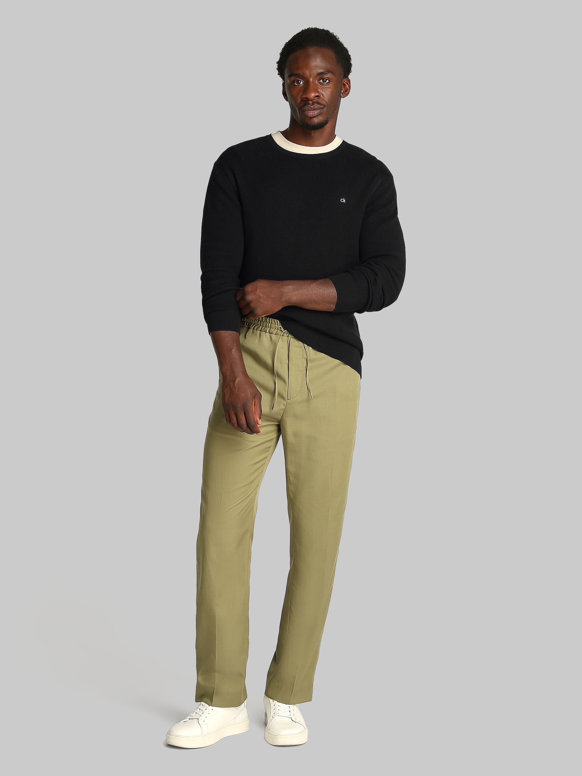 Calvin Klein Rundhalspullover »MICRO WAFFLE TEXTURE CN SWEATER«, mit Waffelstruktur