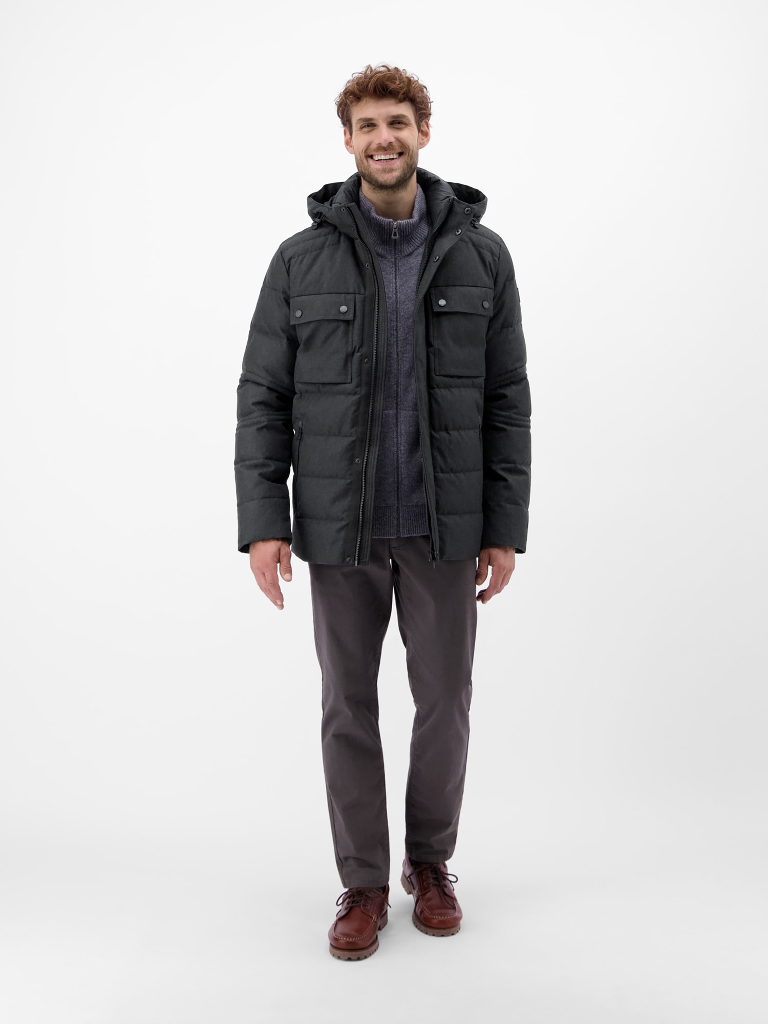 LERROS Outdoorjacke »Herren Fieldjacket in Woll-Optik« mit Kapuze